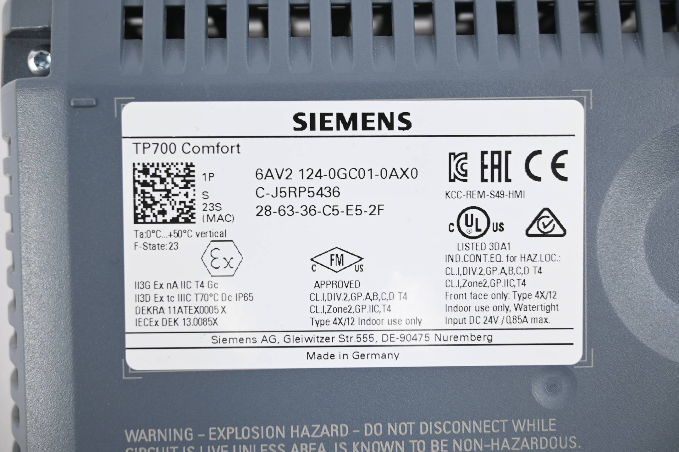 GENERALÜBERHOLT Siemens Simatic HMI TP700 Comfort 6AV2124-0GC01-0AX0 