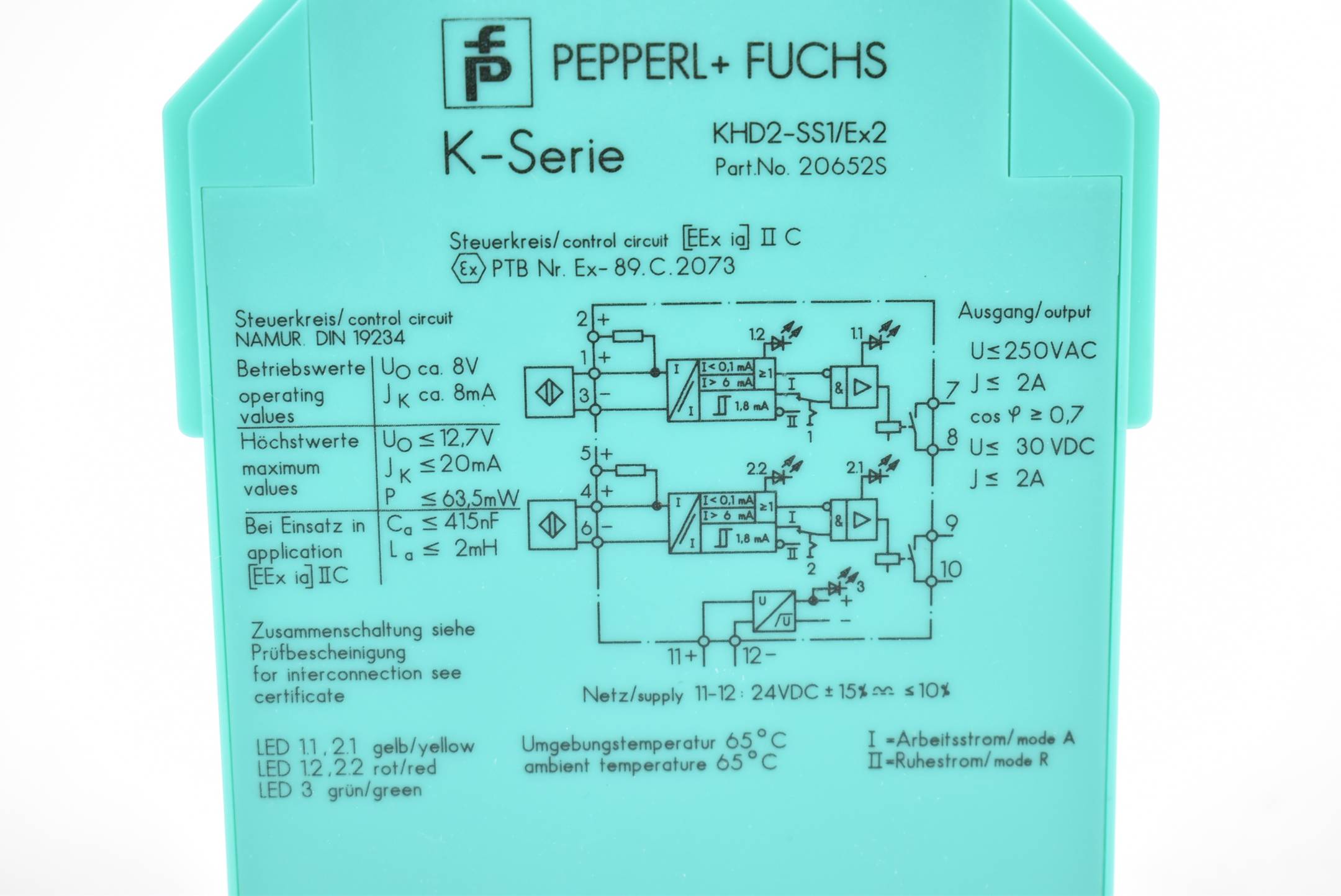 Pepperl+Fuchs KHD2-SS1/Ex2 Trennschaltverstärker 250V AC 2A 20652S 