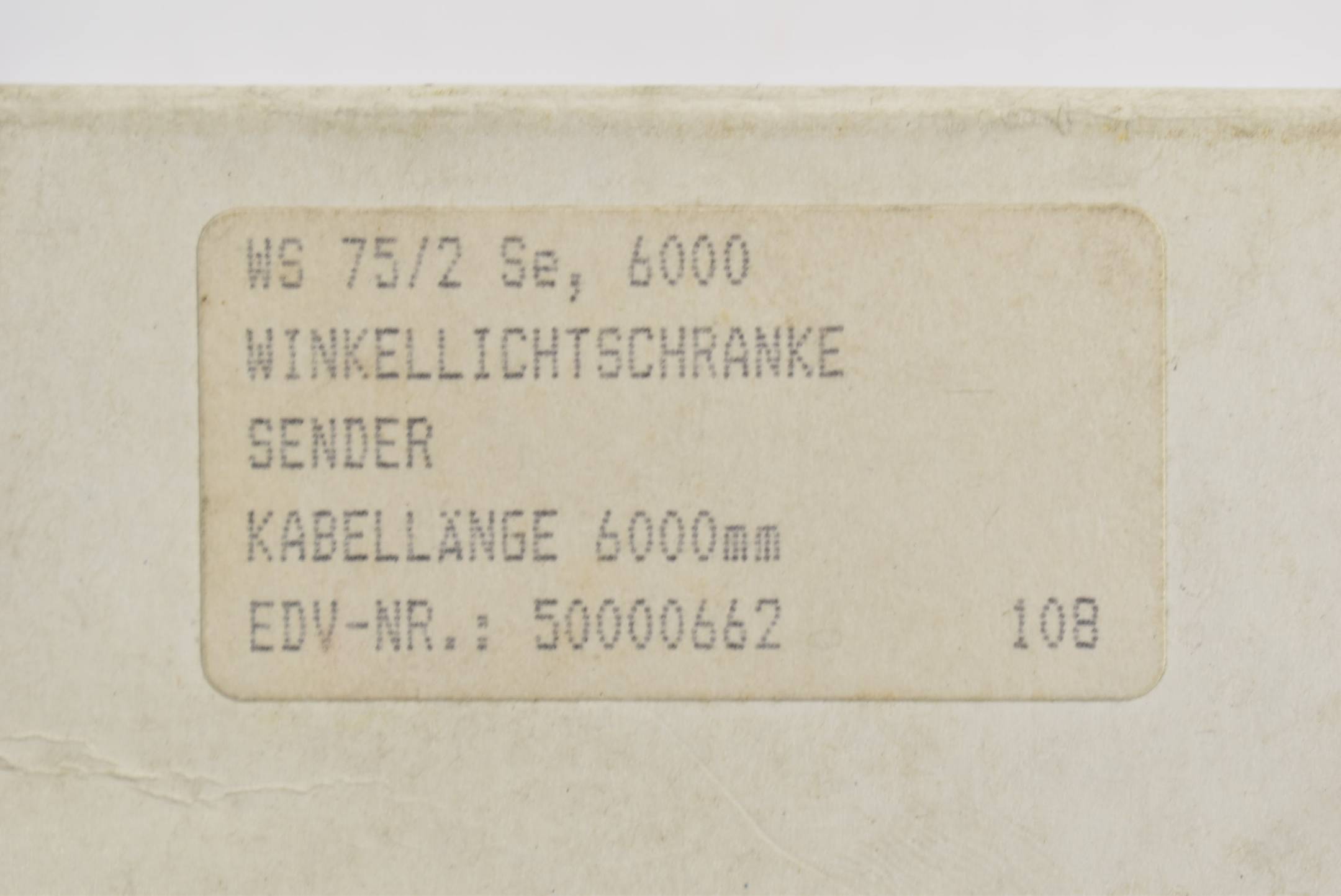 Leuze electronic Winkellichtschranke Sender 6000 mm WS 75/2 Se ( 50000662 )