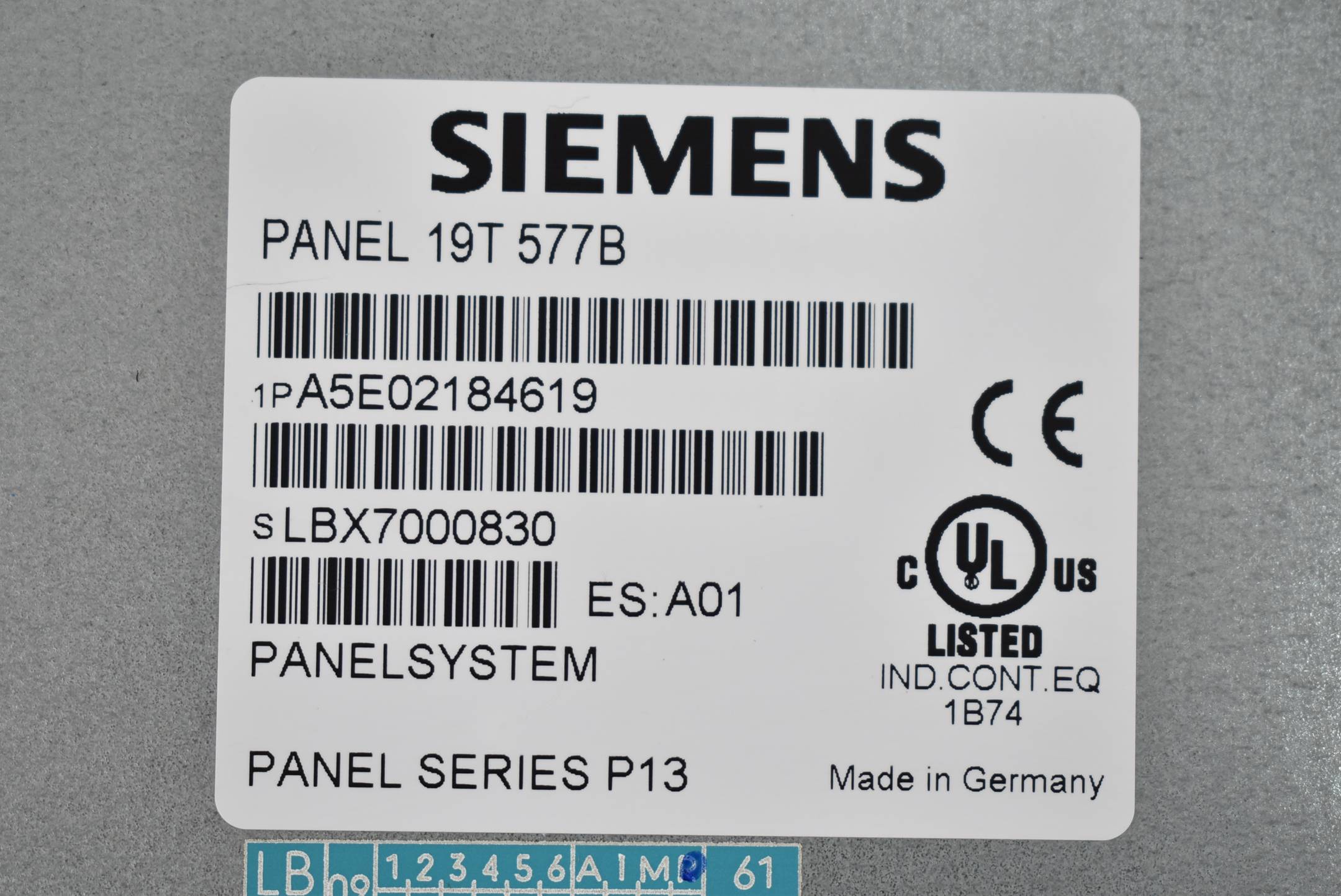 Siemens simatic Panel 577B 19" Touch A5E02184619 ( A01 )