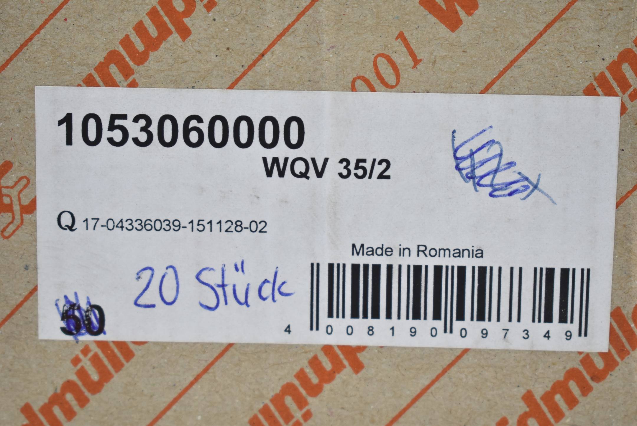 Weidmüller WQV 35/2 Querverbinder für W-Reihe 1053060000 ( VE 20 Stück )