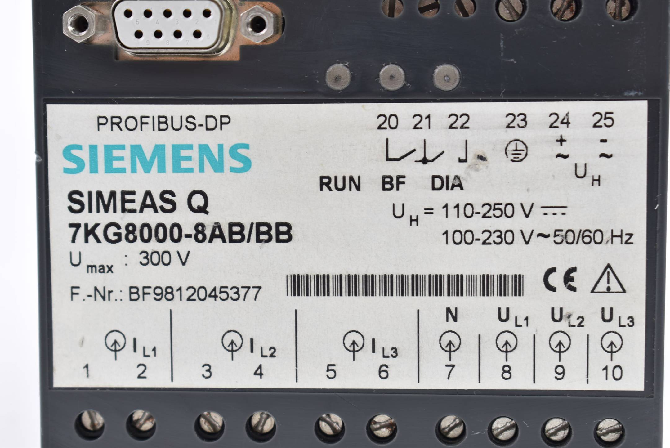 Siemens simeas Q Profibus-DP Stromwandler 300V 7KG8000-8AB/BB
