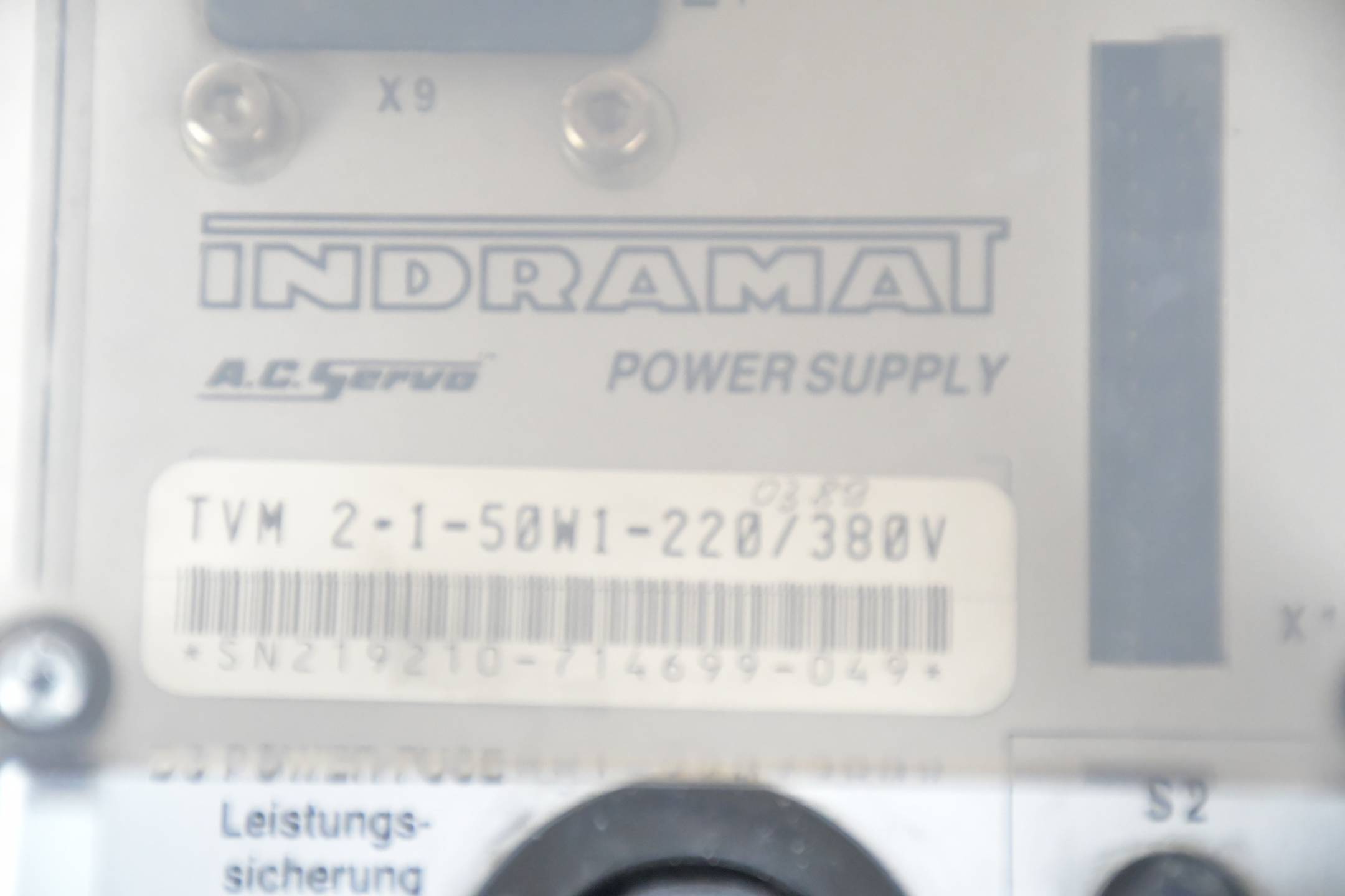 Indramat A.C. Servo Power Supply TVM 2.1-50W1-220/380V