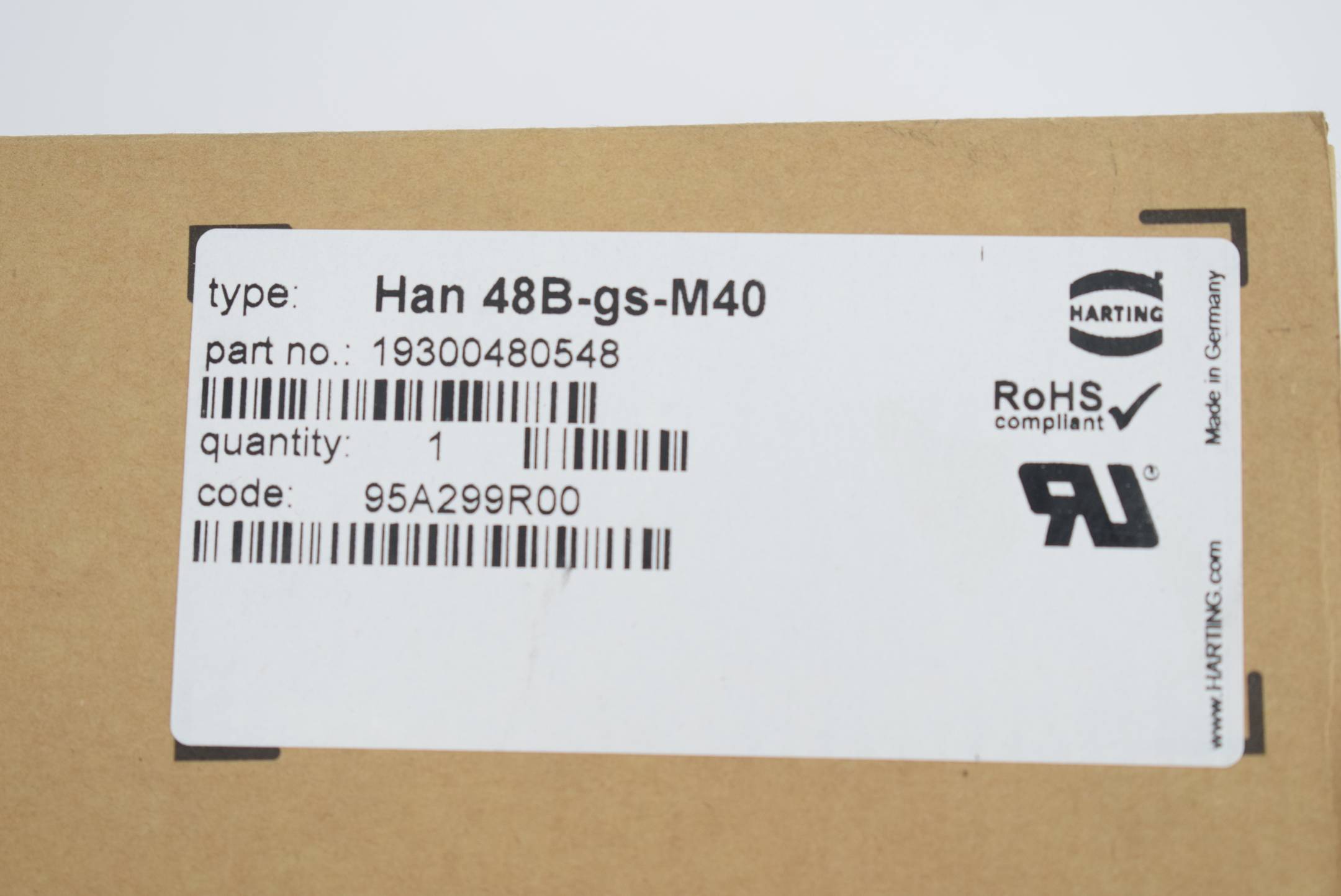 Harting Tüllengehäuse Han 48B-gs-M40 ( 19300480548 )