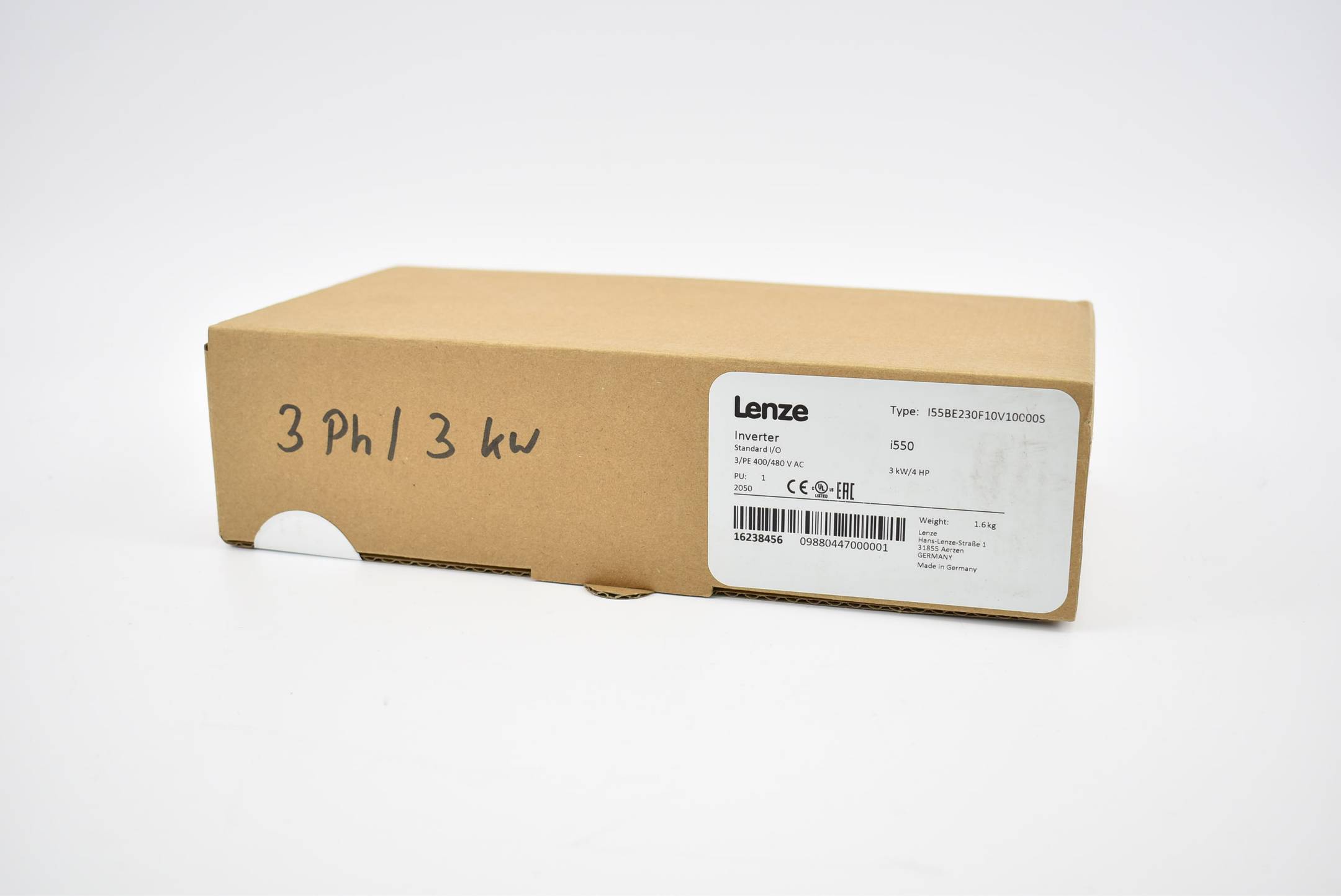 Lenze Inverter i550 3 kW 4 HP 400/480 V AC I55BE230F10V10000S
