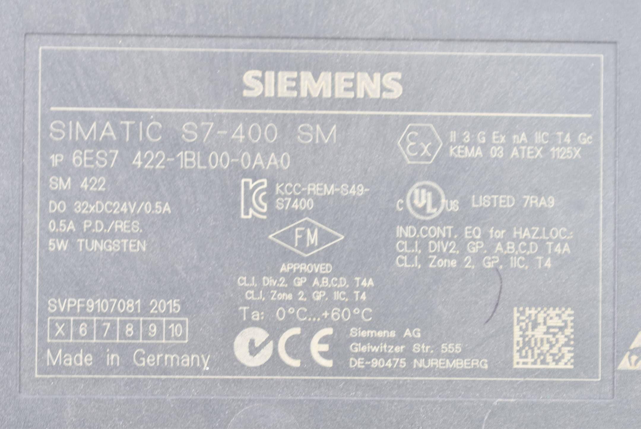 Siemens simatic S7-400 SM422 S7 6ES7 422-1BL00-0AA0 ( 6ES7422-1BL00-0AA0 ) 