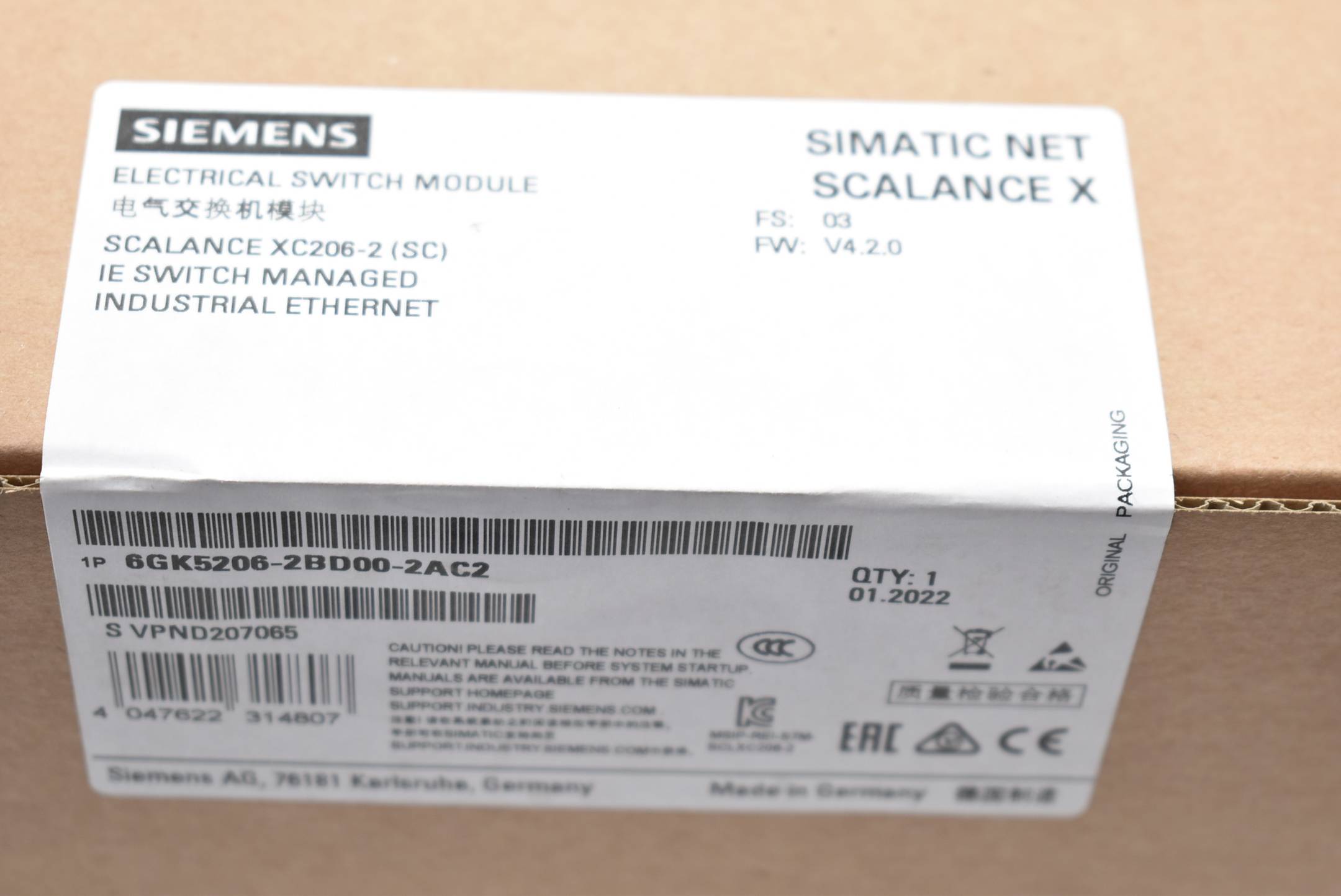 Siemens simatic NET SCALANCE X 6GK5206-2BD00-2AC2 ( 6GK5 206-2BD00-2AC2 ) FS3