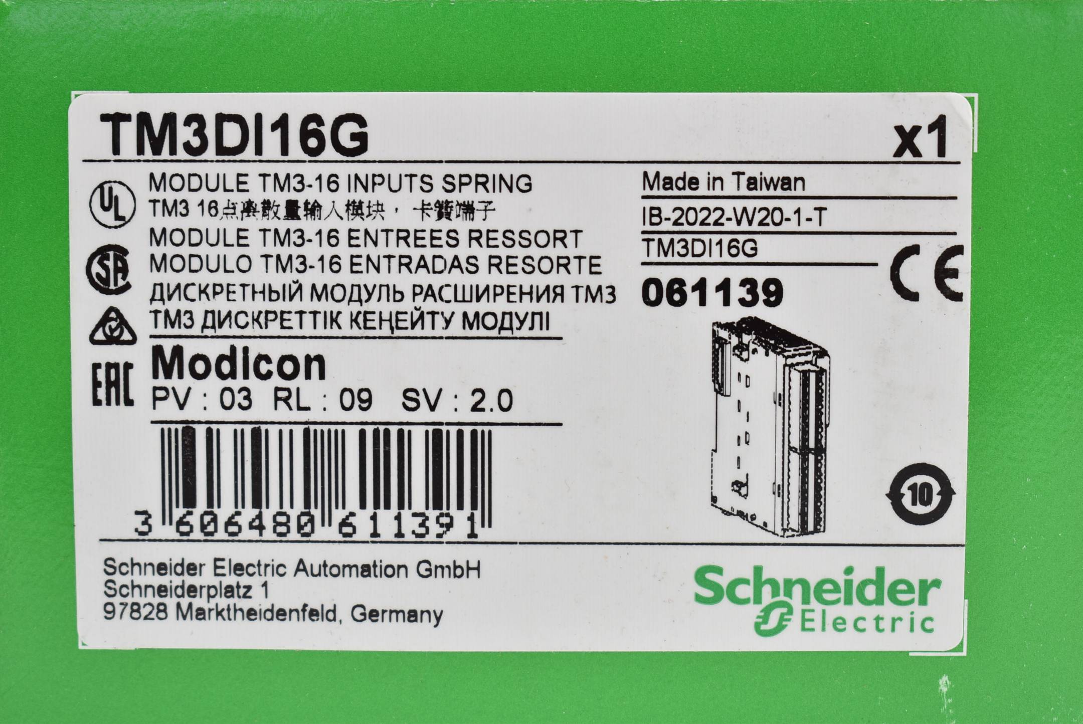 Schneider electric Modicon TM3 digital 16 Eingänge 24 VDC TM3DI16G