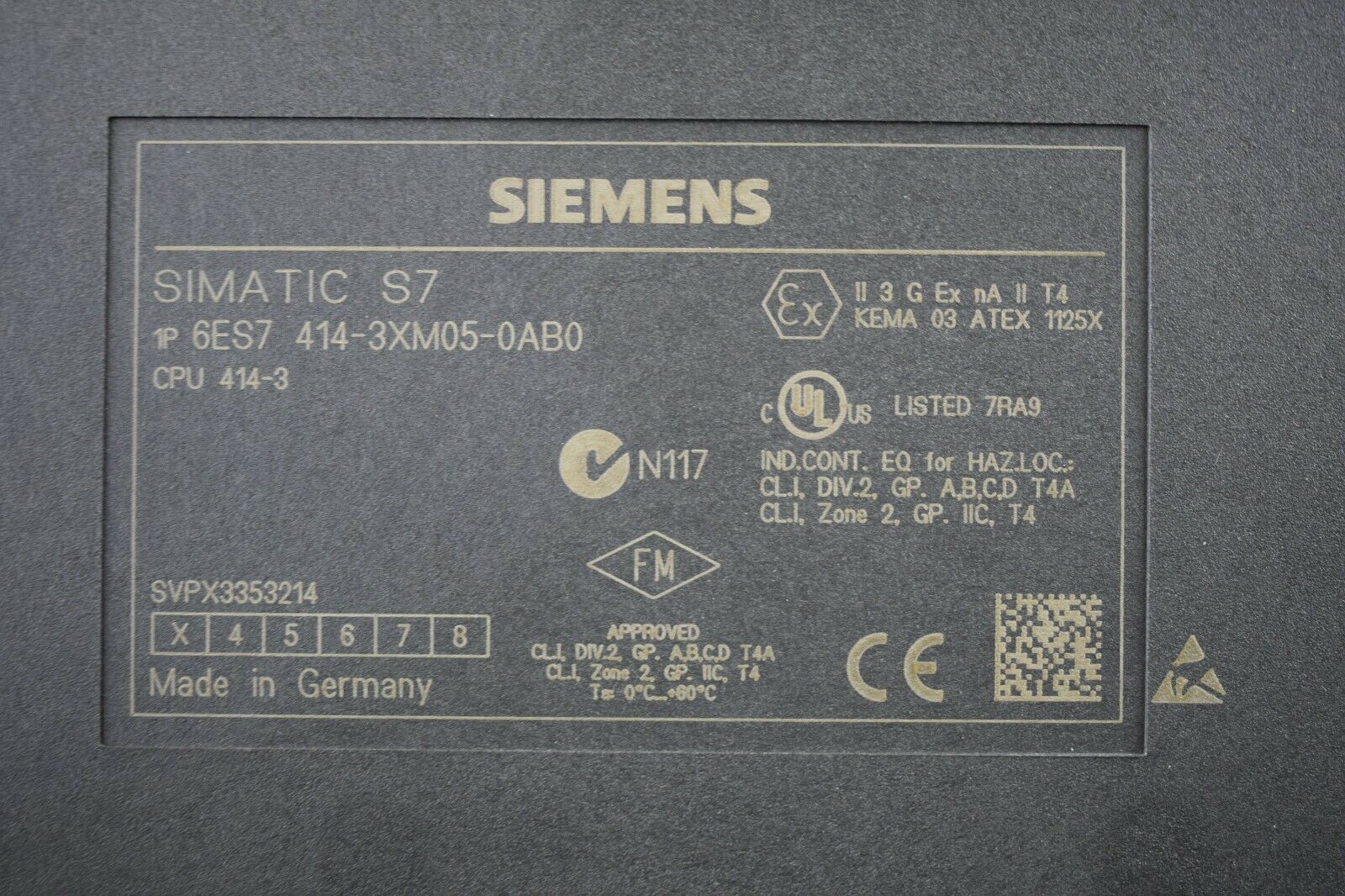 Siemens simatic S7-400 CPU414-3 6ES7 414-3XM05-0AB0 ( 6ES7414-3XM05-0AB0 ) E.3