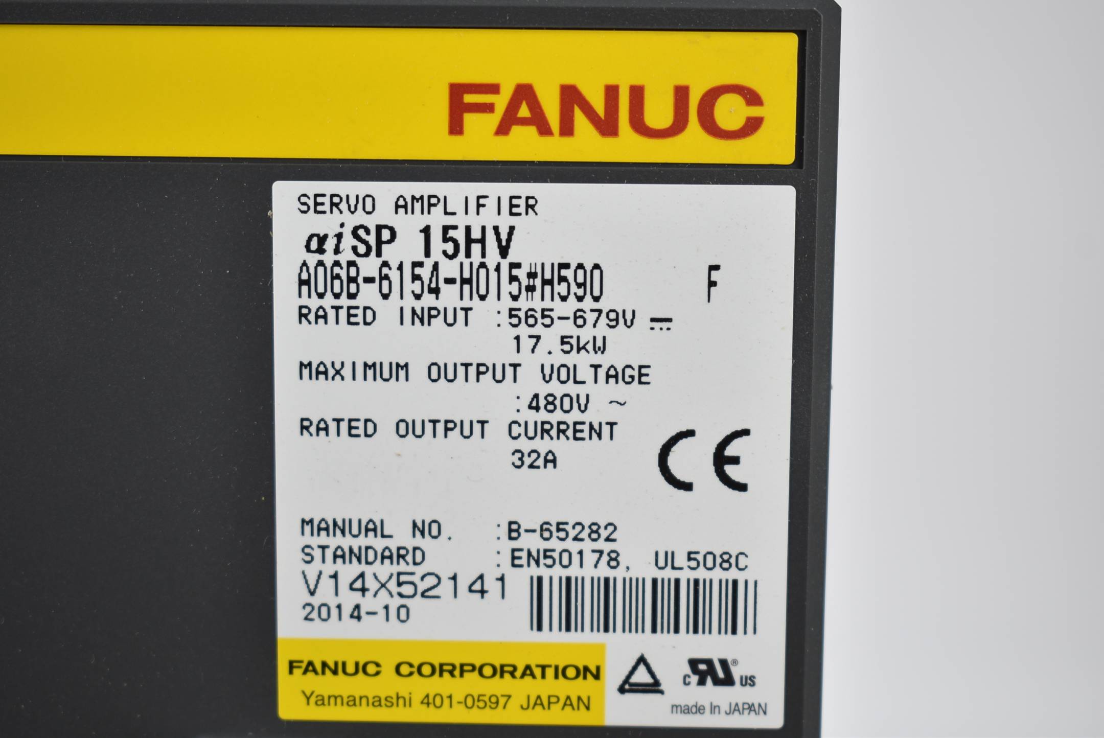 Fanuc Servo Amplifier A06B-6154-H015#H590
