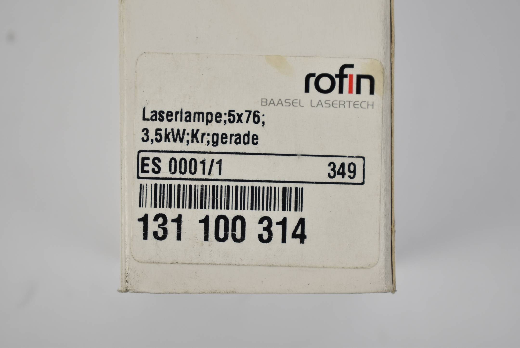 Rofin Laserlampe 5x76 3,5kW gerade ES 0001/1 ( 131100314 )