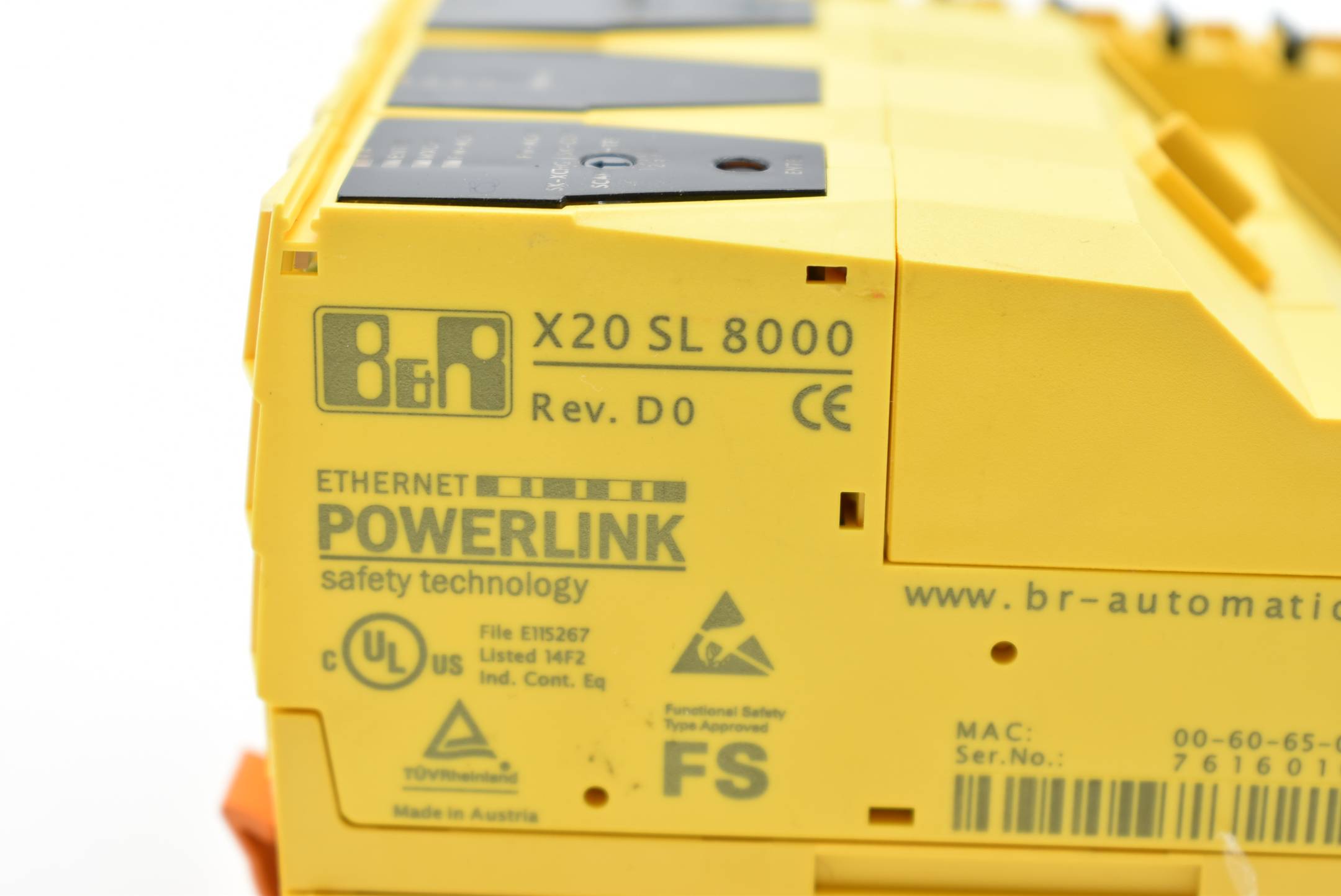 B&R Ethernet Powerlink X20 SL 8000 ( X20SL8000 ) Rev. D0
