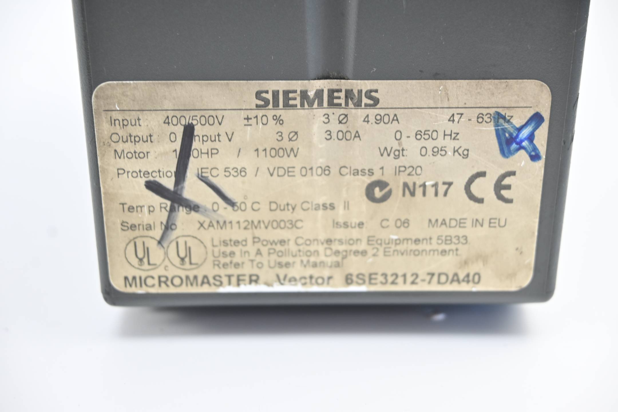 Siemens Micromaster Vector 6SE3212-7DA40 ( 6SE3 212-7DA40 )