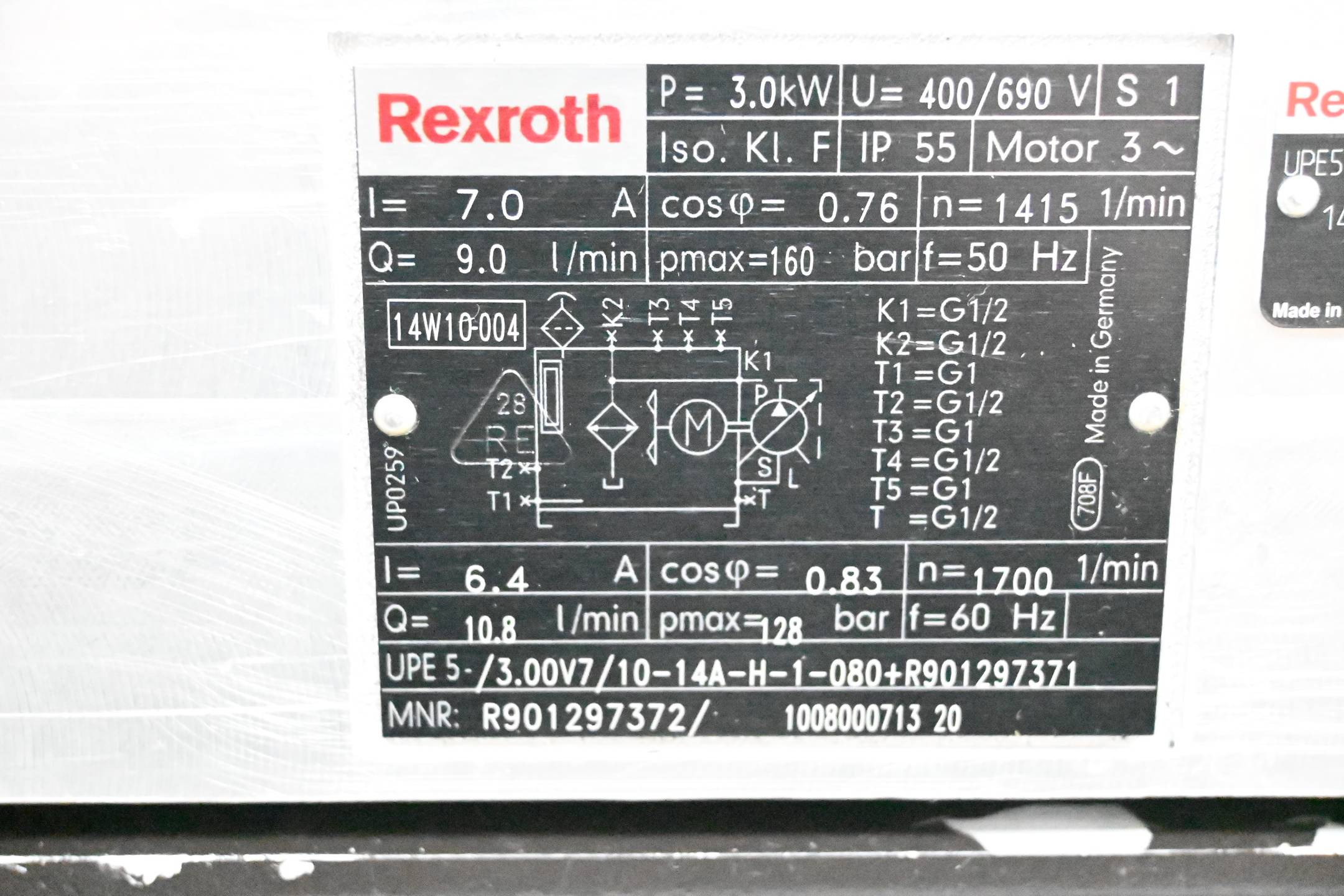 Rexroth Kompaktaggregat UPE5-1X/3,00V7/10-14A-H-1-080+R901297371 ( R901297372 )