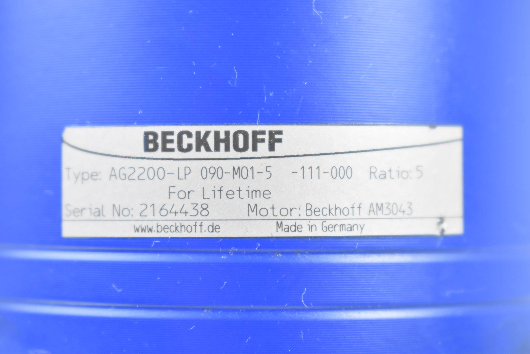 Beckhoff Servomotor AM3043-0G30-0000 inkl. Getriebe AG2200-LP 090-M01-5-111-000