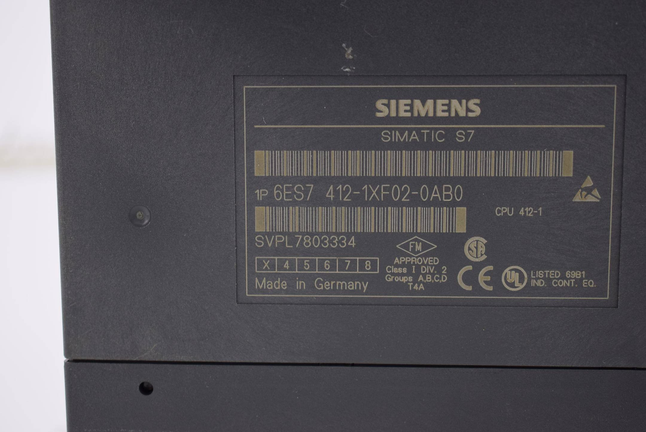 Siemens simatic S7-400 CPU 412-1 6ES7 412-1XF02-0AB0 ( 6ES7412-1XF02-0AB0 ) E3