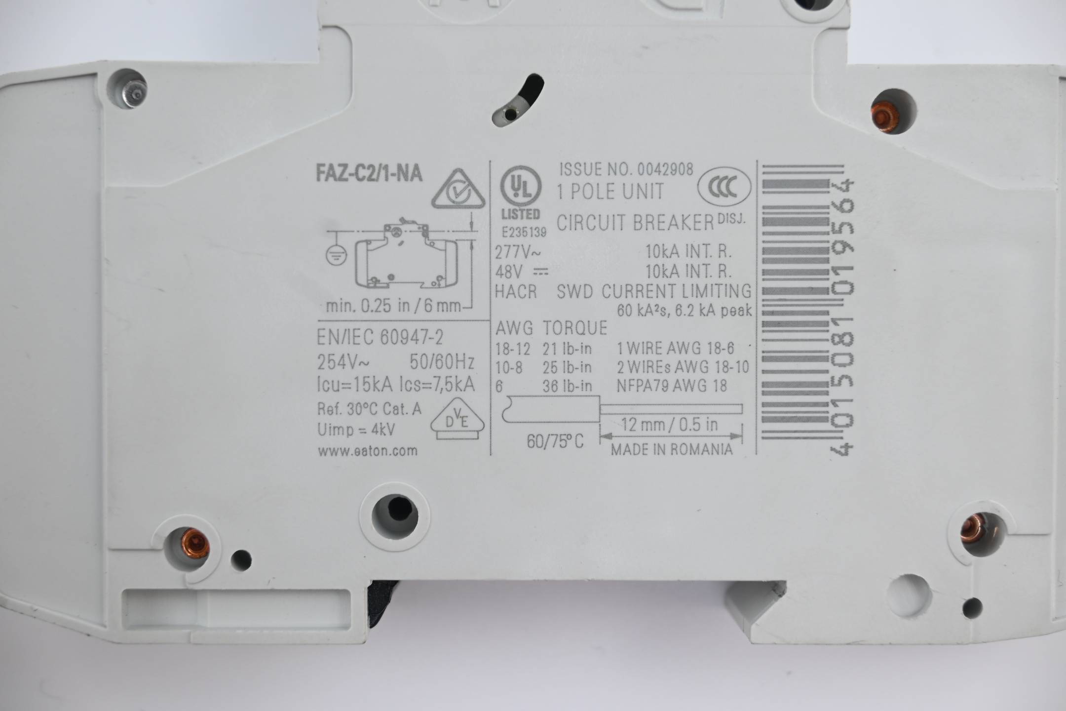 Eaton Leitungsschutzschalter FAZ-C2/1-NA 