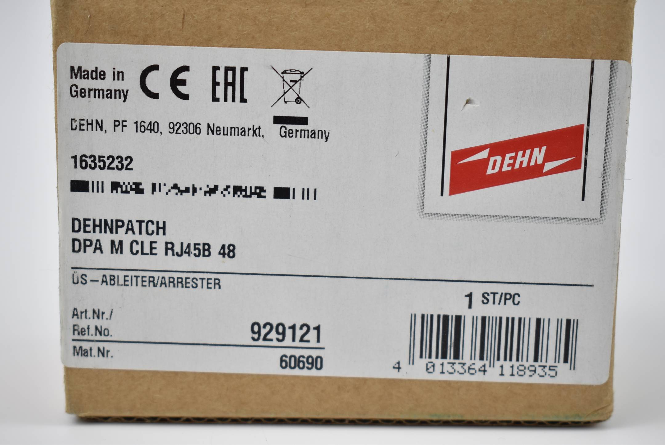 Dehn Dehnpatch ÜS-Ableiter DPA M CLE RJ45B 48 ( 929121 ) 48V