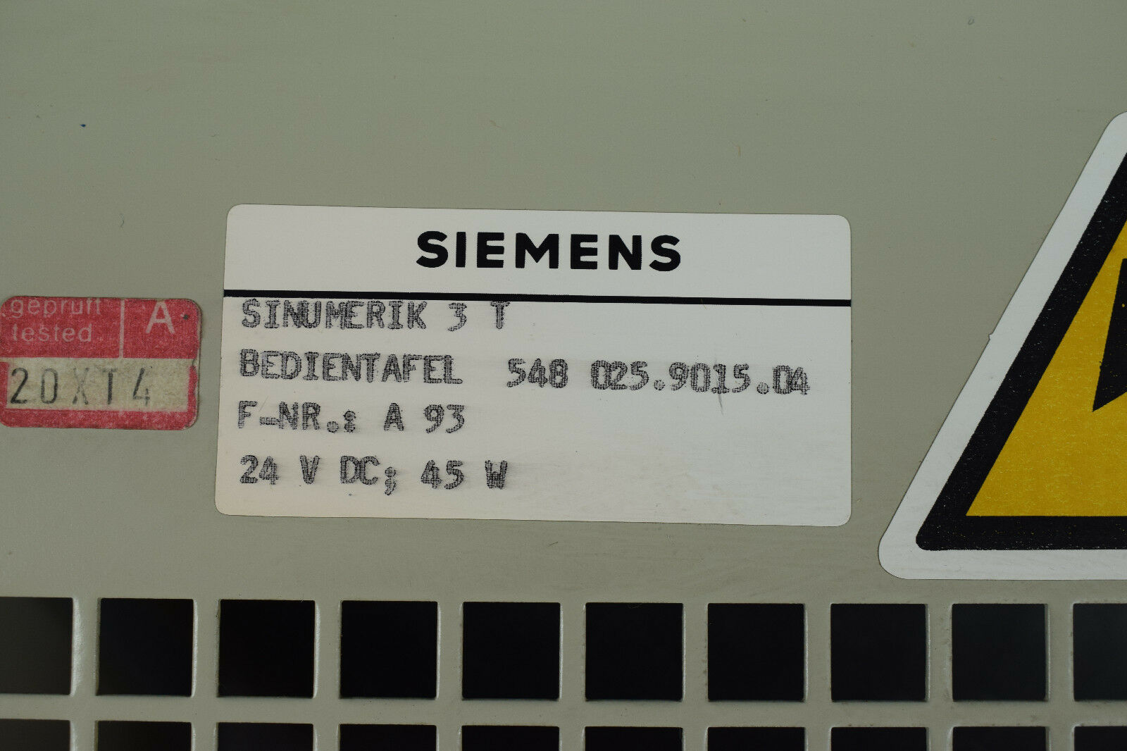Siemens Monitor 9 Monochrome 579417 TA Magnetek Bedientafel