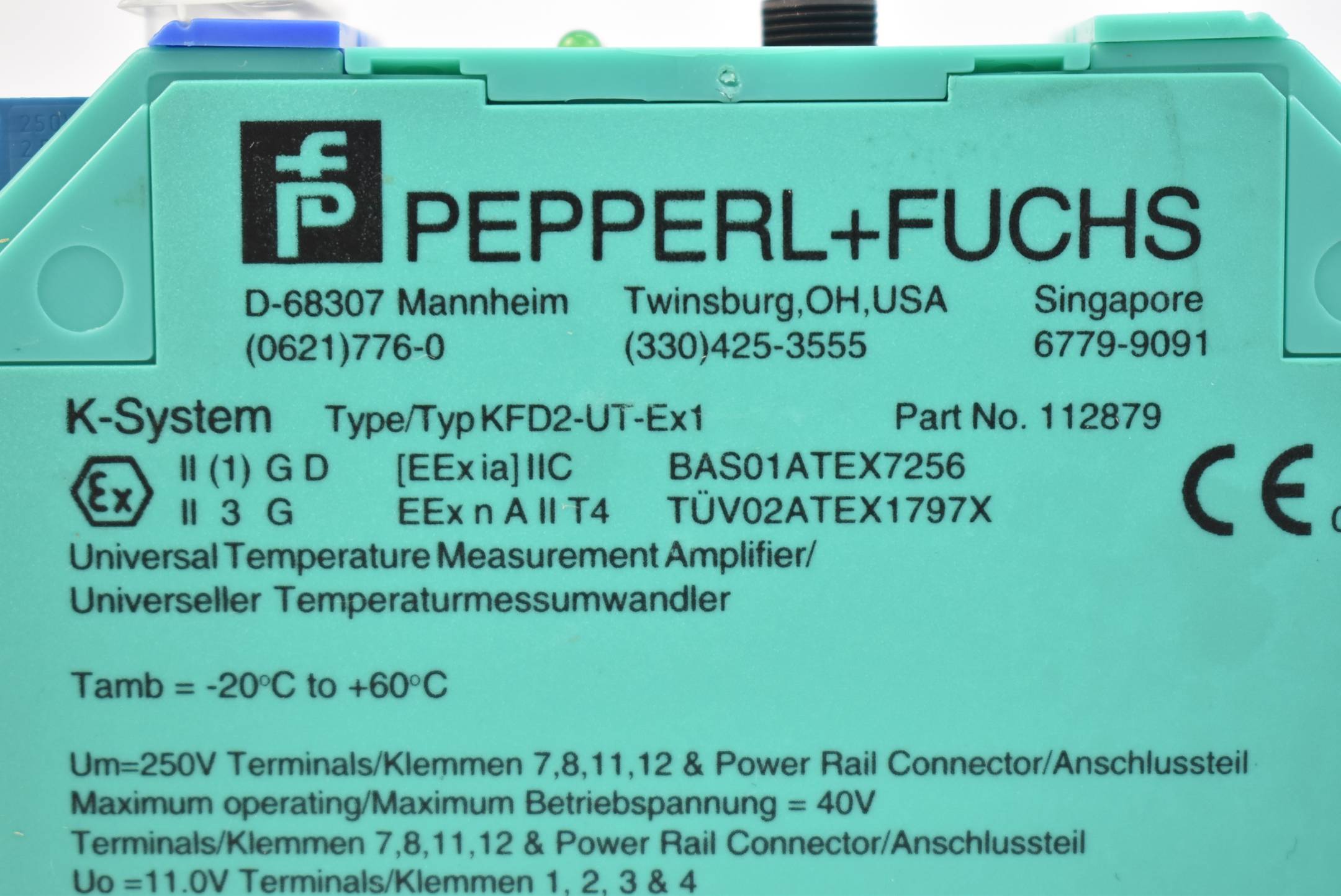Pepperl+Fuchs K-System Temperaturmessumwandler KFD2-UT-Ex1 ( 112879 )