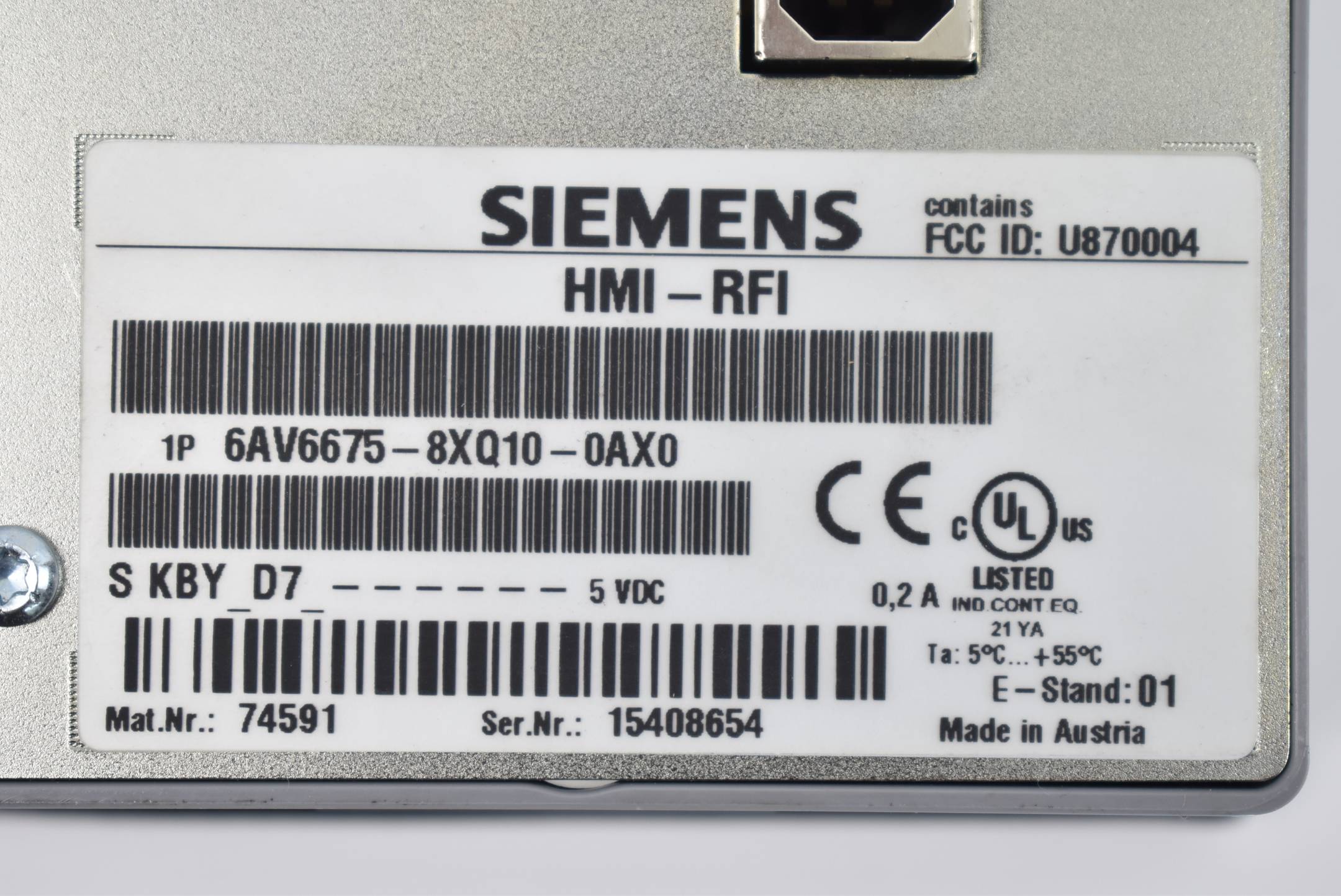 Siemens RFID Chipkarten-Modul extern 6AV6 675-8XQ10-0AX0 ( 6AV6675-8XQ10-0AX0 )