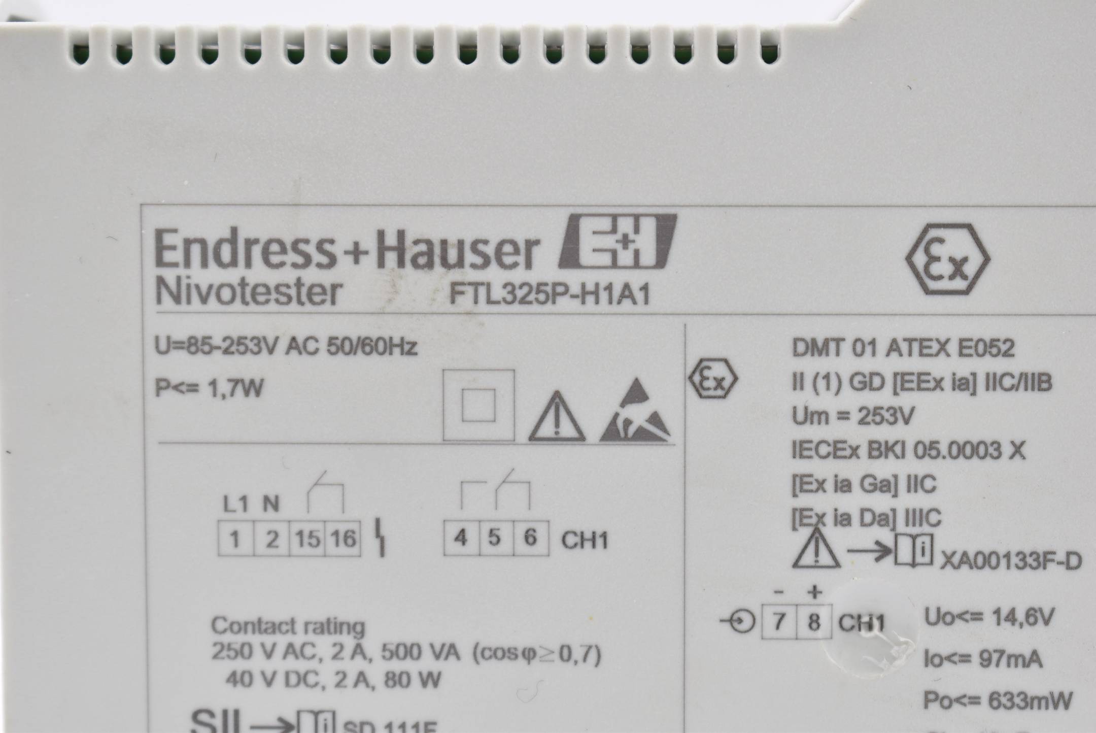 Endress+Hauser Nivotester 85-253 V AC 50/60 Hz 1,7 W FTL325P-H1A1