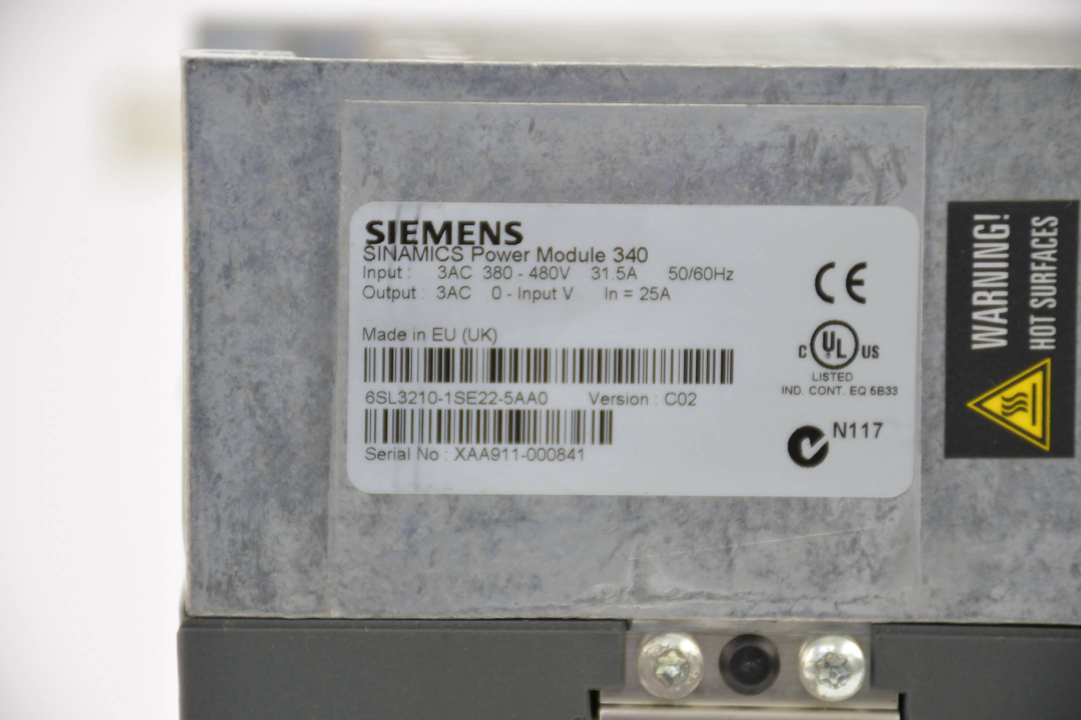 Siemens sinamics S120 PM340 6SL3210-1SE22-5AA0 ( 6SL3 210-1SE22-5AA0 ) Ver C02