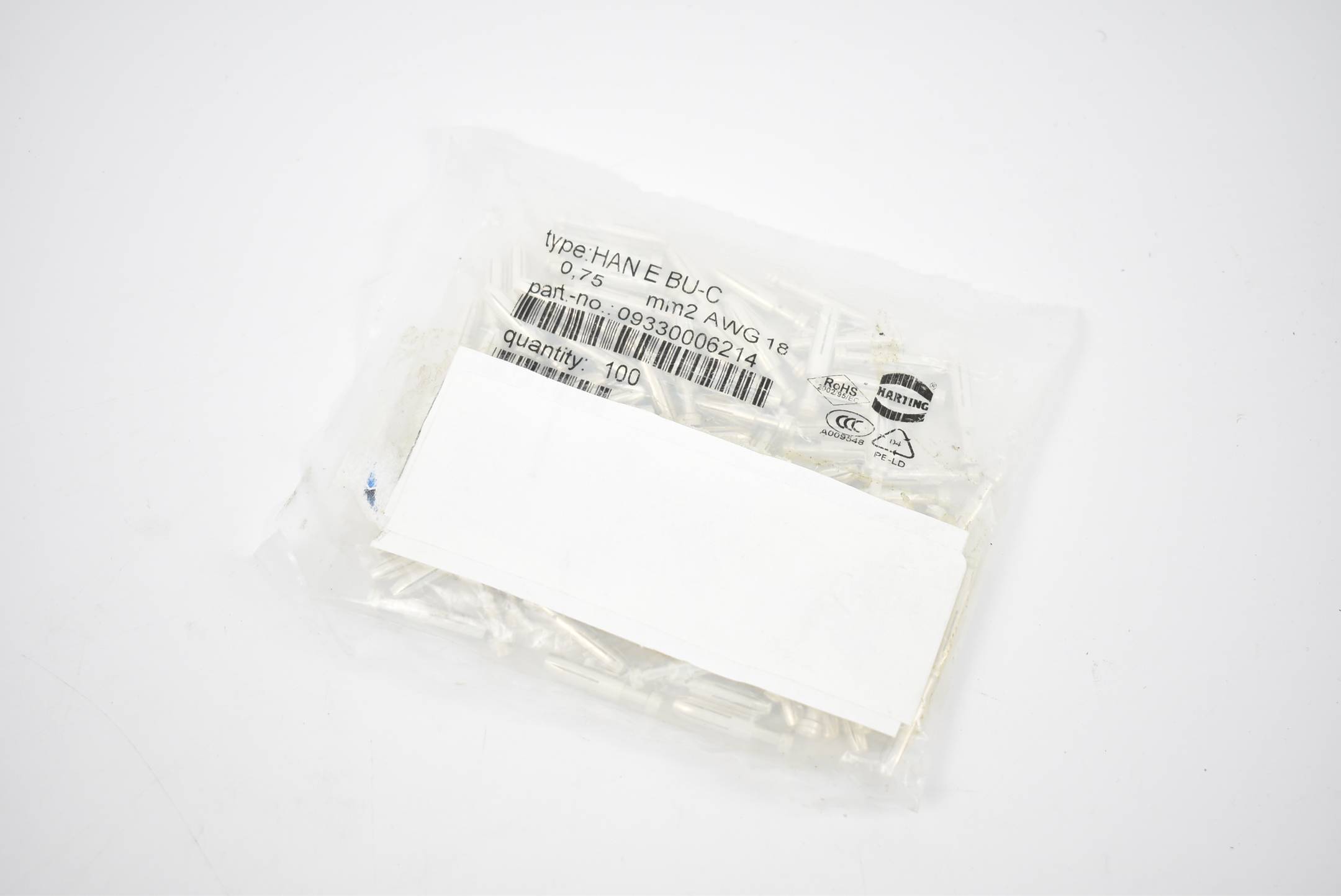 Harting Crimpkontakt Han E-Kontaktbuchse-c Ag 0,75mm²/ 18 AWG ( 09330006214 )