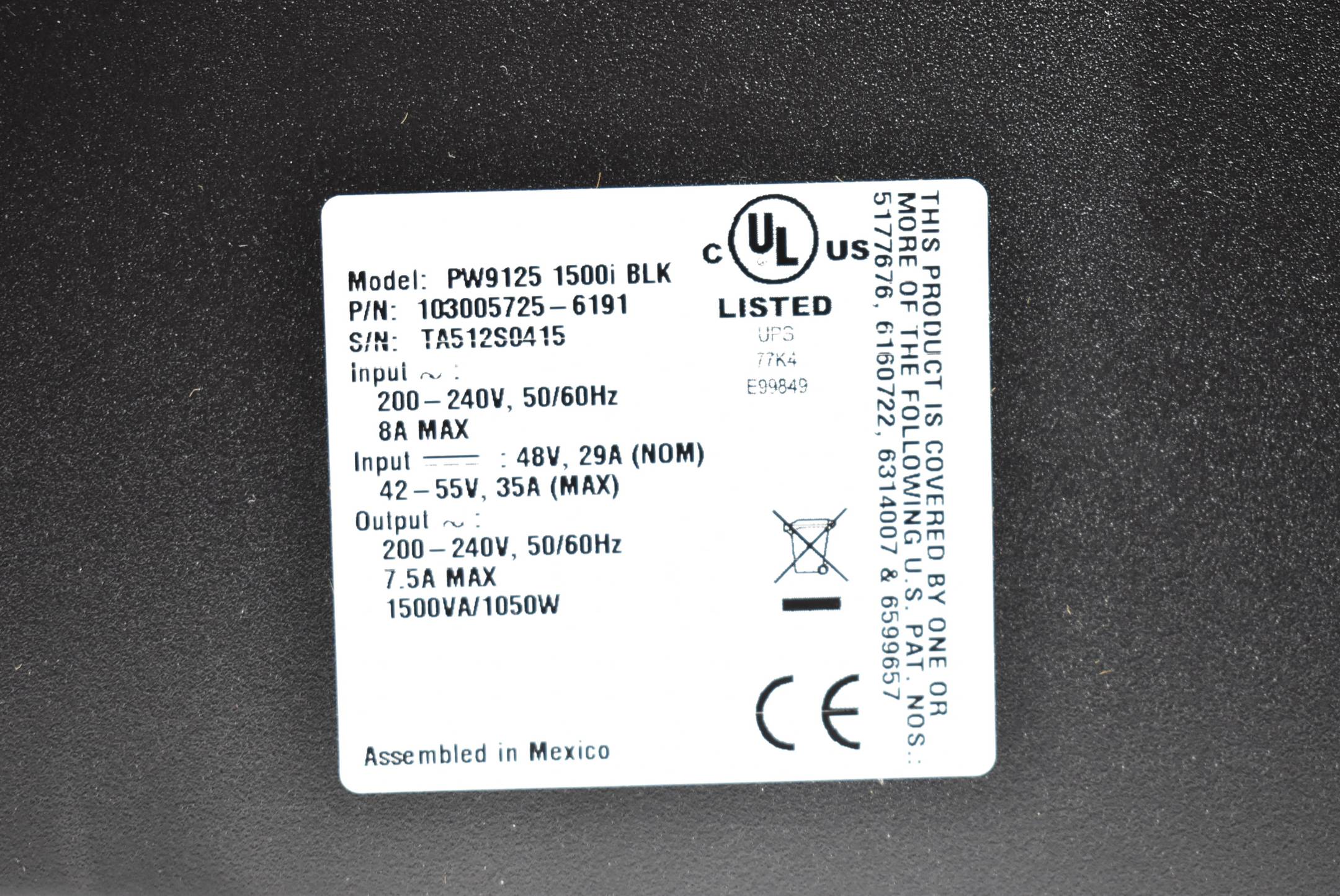 Eaton USV 230V Rack PW9125 1500i 07732675 ( 103005725-6191 )