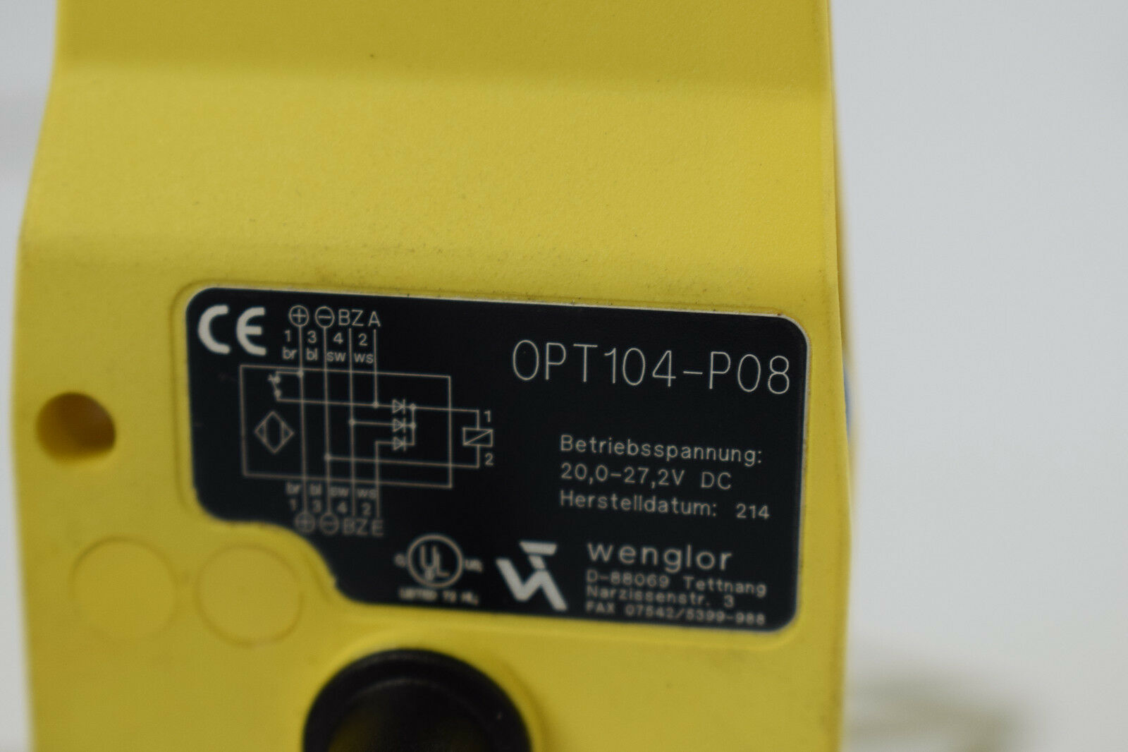 Wenglor optisch pneumatischer Sensor OPT104-P08