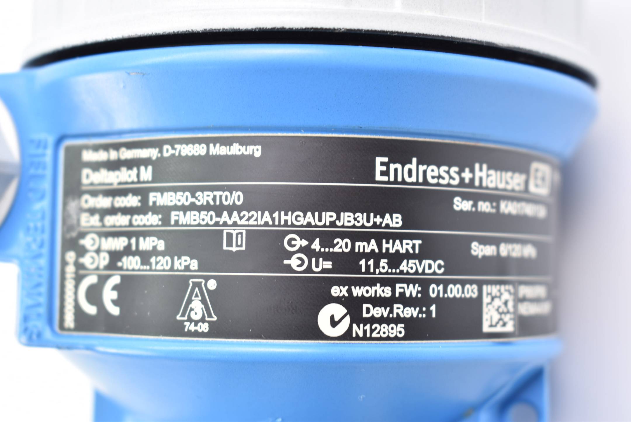 Endress+Hauser Deltapilot M 4-20 mA 11,5-45 VDC FMB50-3RT0/0