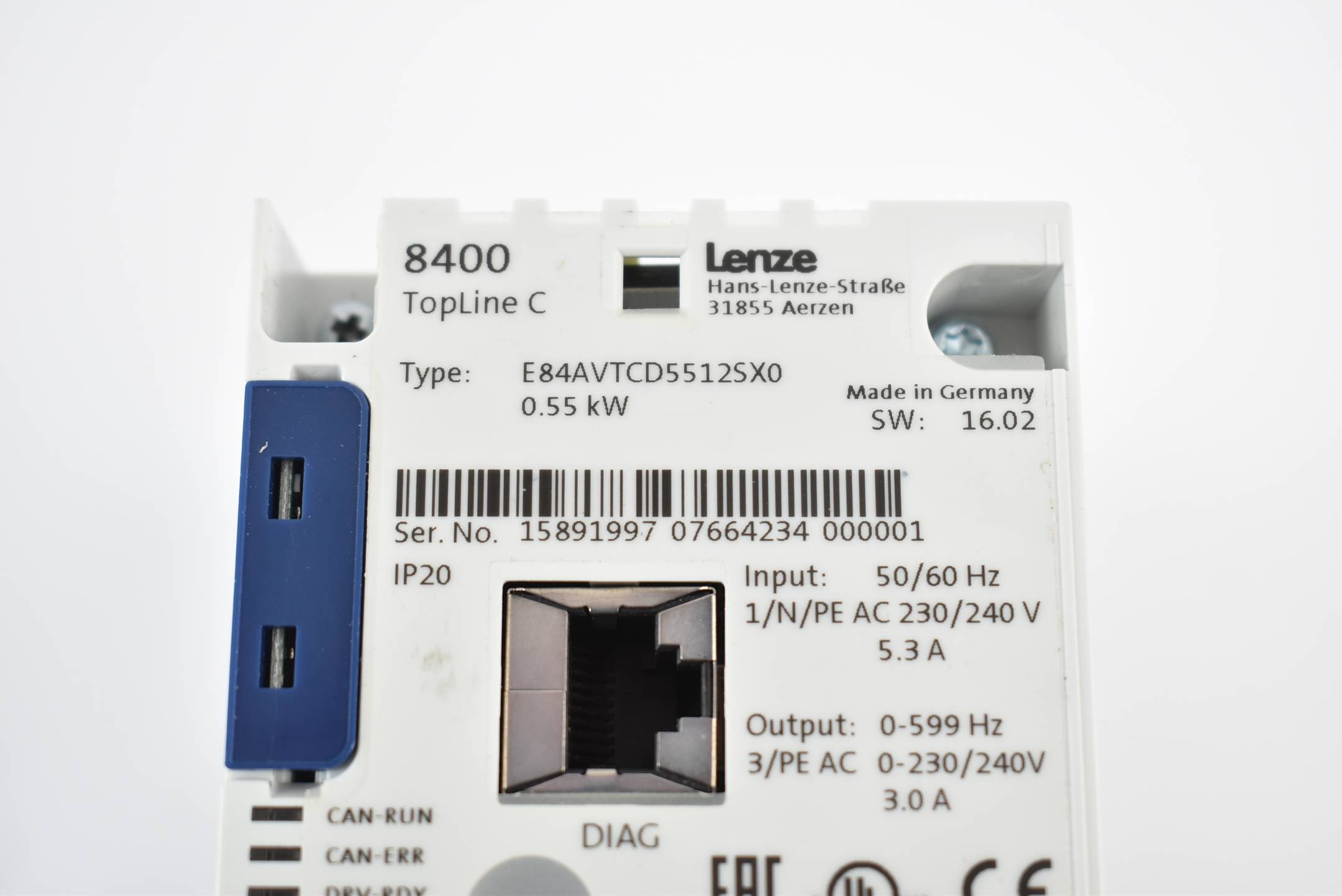 Lenze E84AVTCD5512SX0 Inverter Drives 8400 TopLine C