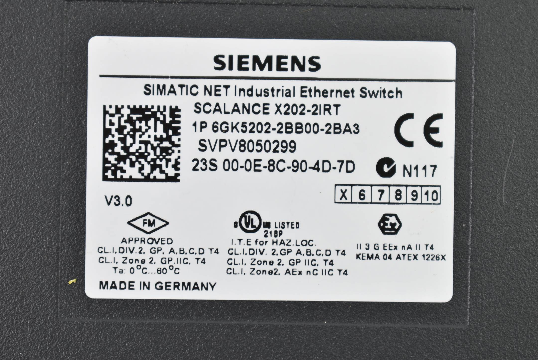 Siemens simatic NET SCALANCE X202-2IRT 6GK5202-2BB00-2BA3
