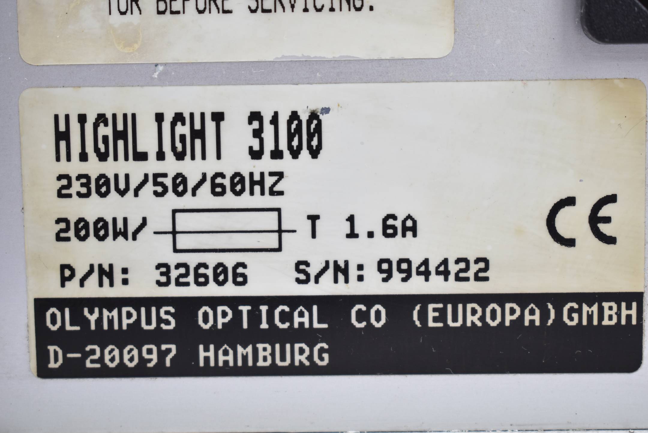 Olympus Europe Kaltlichtquelle mit Doppellichtleiter Highlight 3100