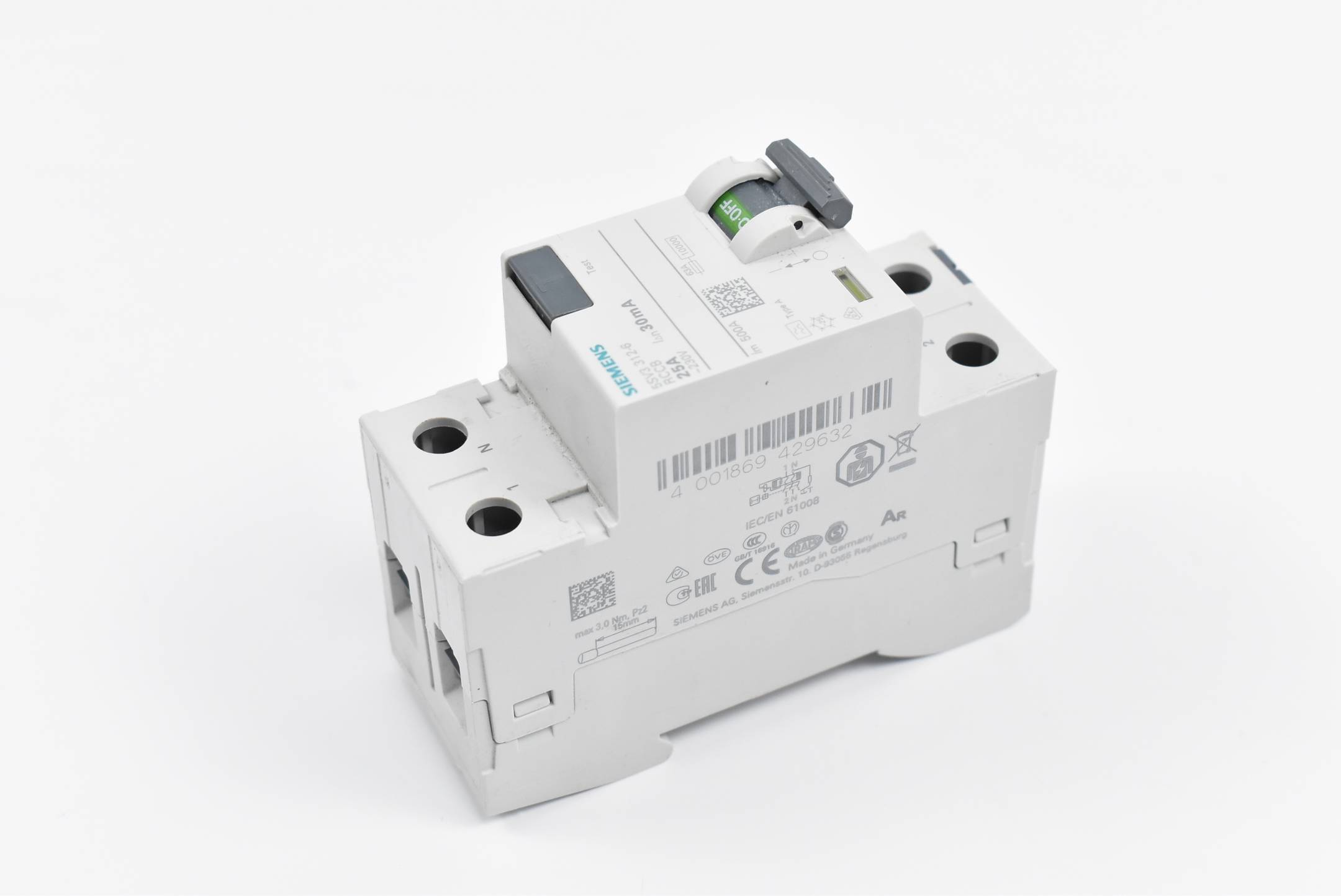 Siemens FI Schutzschalter 5SV3312-6 ( 5SV3 312-6 ) 2-polig