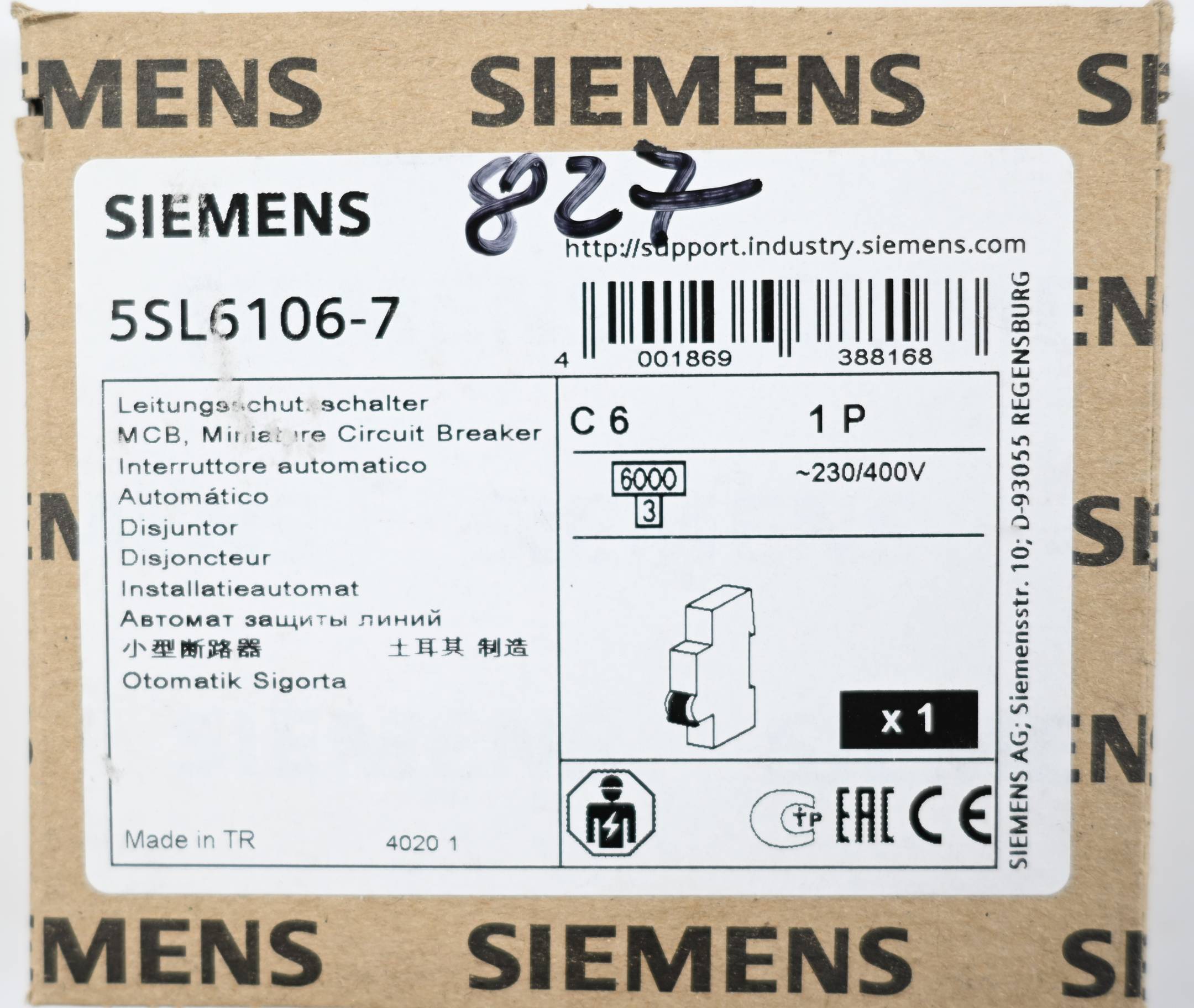 Siemens Leitungsschutzschalter 5SL6106-7 ( 5SL6 106-7 )