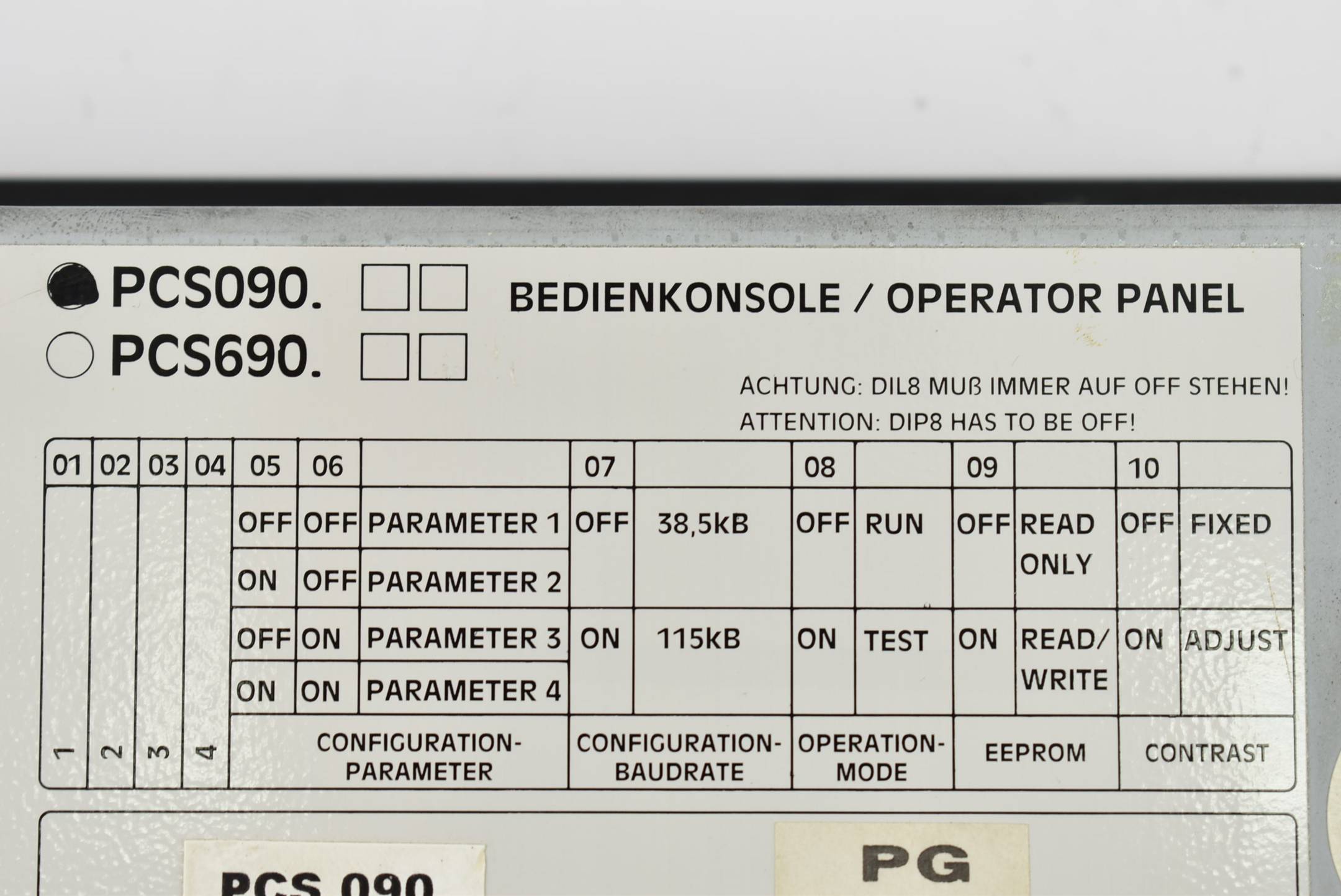 Motan Lauer Operator Panel 19-33VDC 6,0VA PCS 090