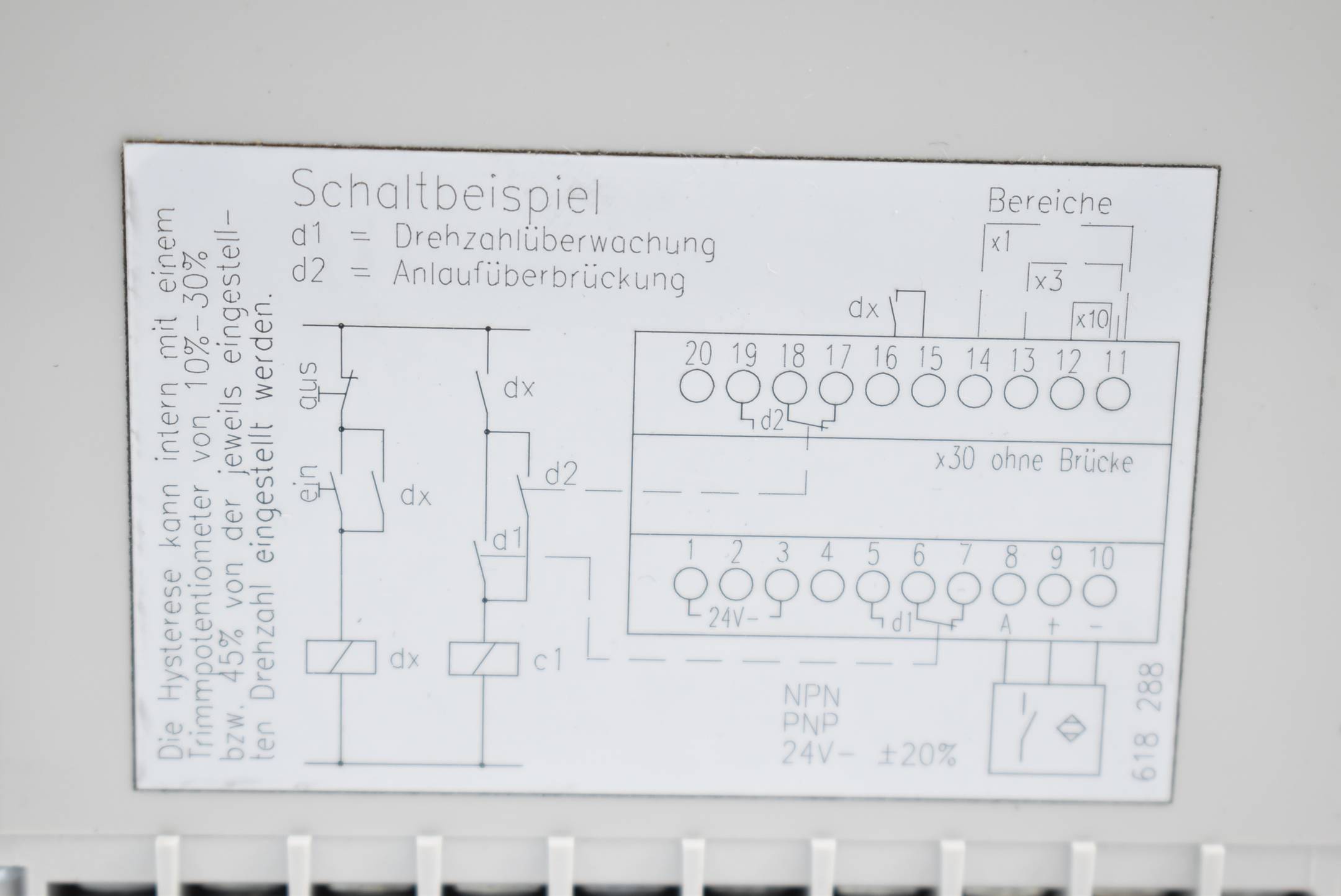 Balluff Drehzahlüberwachungsrelais 24V 0,1-2,0s BES 516-604-DO-A