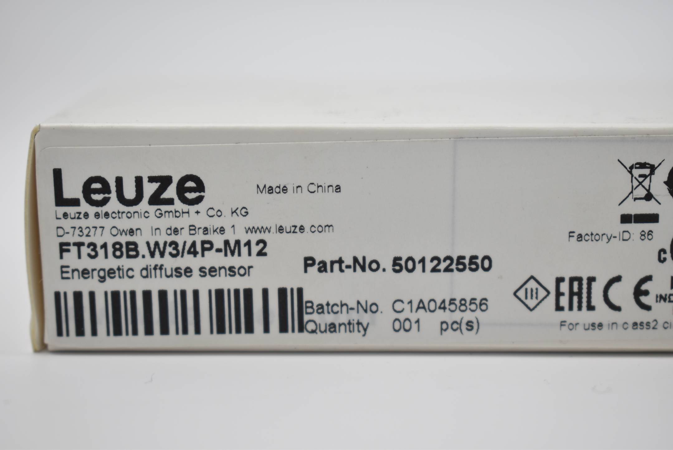 Leuze electronic Näherungssensor FT318B.W3/4P-M12 ( 50122550 ) 10-30VDC 120mA