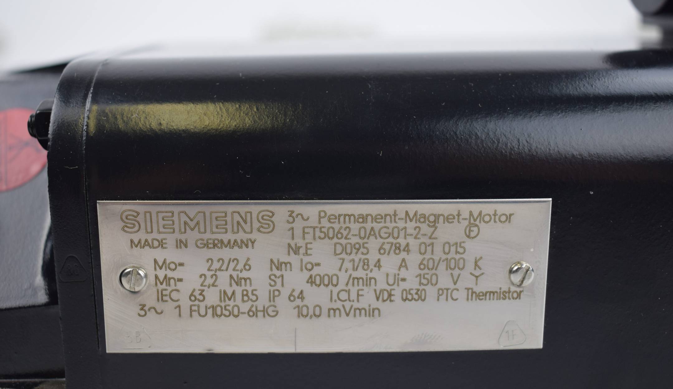 Siemens Permanent Magnet Motor 1FT5062-0AG01-2-Z Siemens Permanent Magnet Motor 1FT5062-0AG01-2-Z