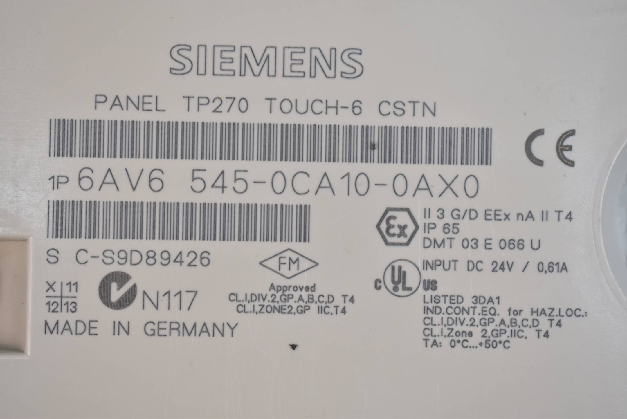 Siemens Backcover TP270 6AV6 545-0CA10-0AX0 ( 6AV6545-0CA10-0AX0 ) Zustand D
