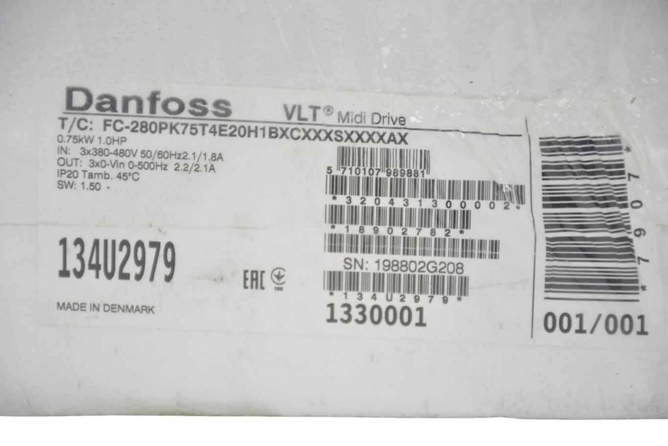 Danfoss VLT® Midi Drive FC 280 FC-280PK75T4E20H1BXCXXXSXXXXAX ( 134U2979 )