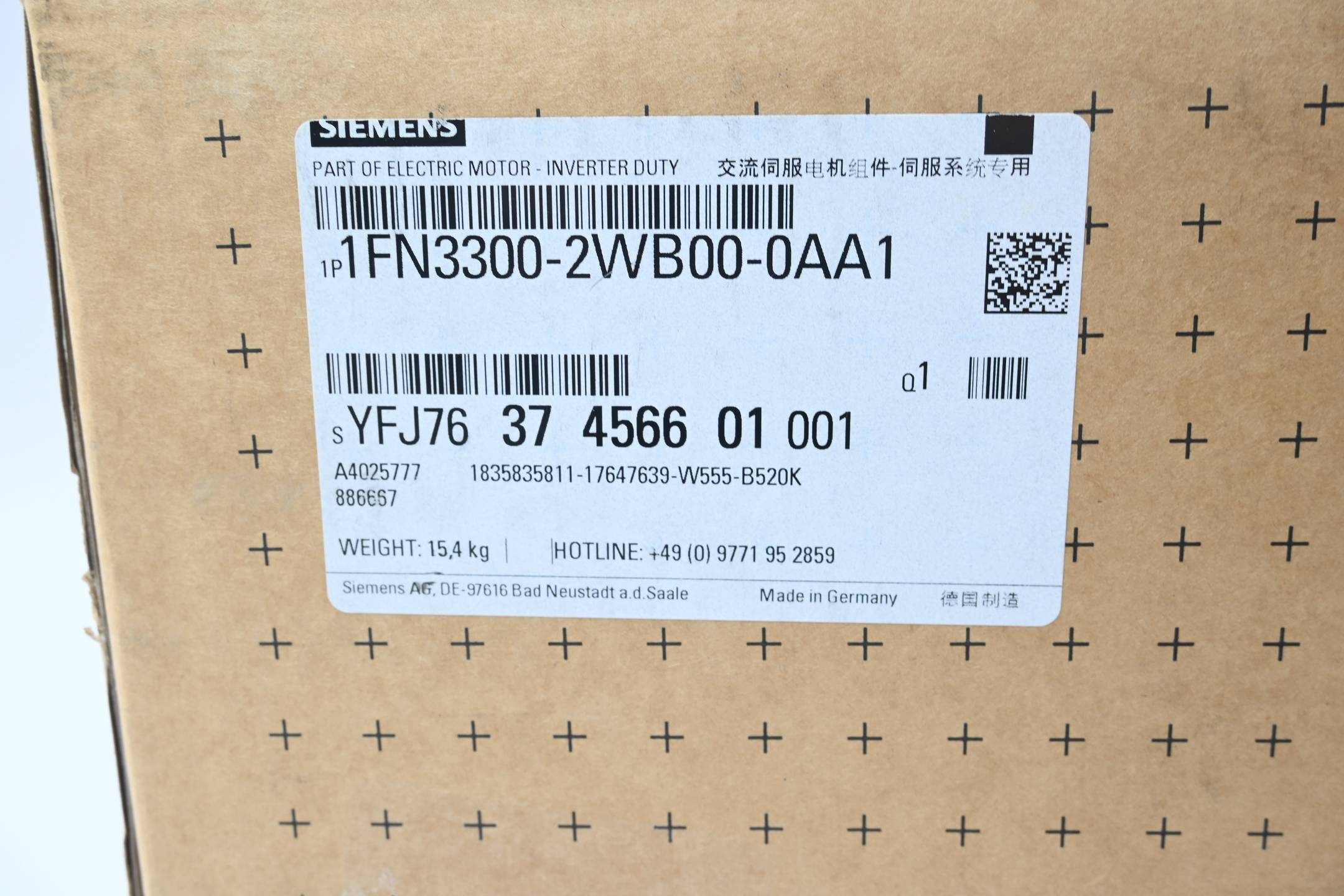 Siemens SIMOTICS Komponente 3~ Motor 1FN3300-2WB00-0AA1 ( 1FN3 300-2WB00-0AA1 )