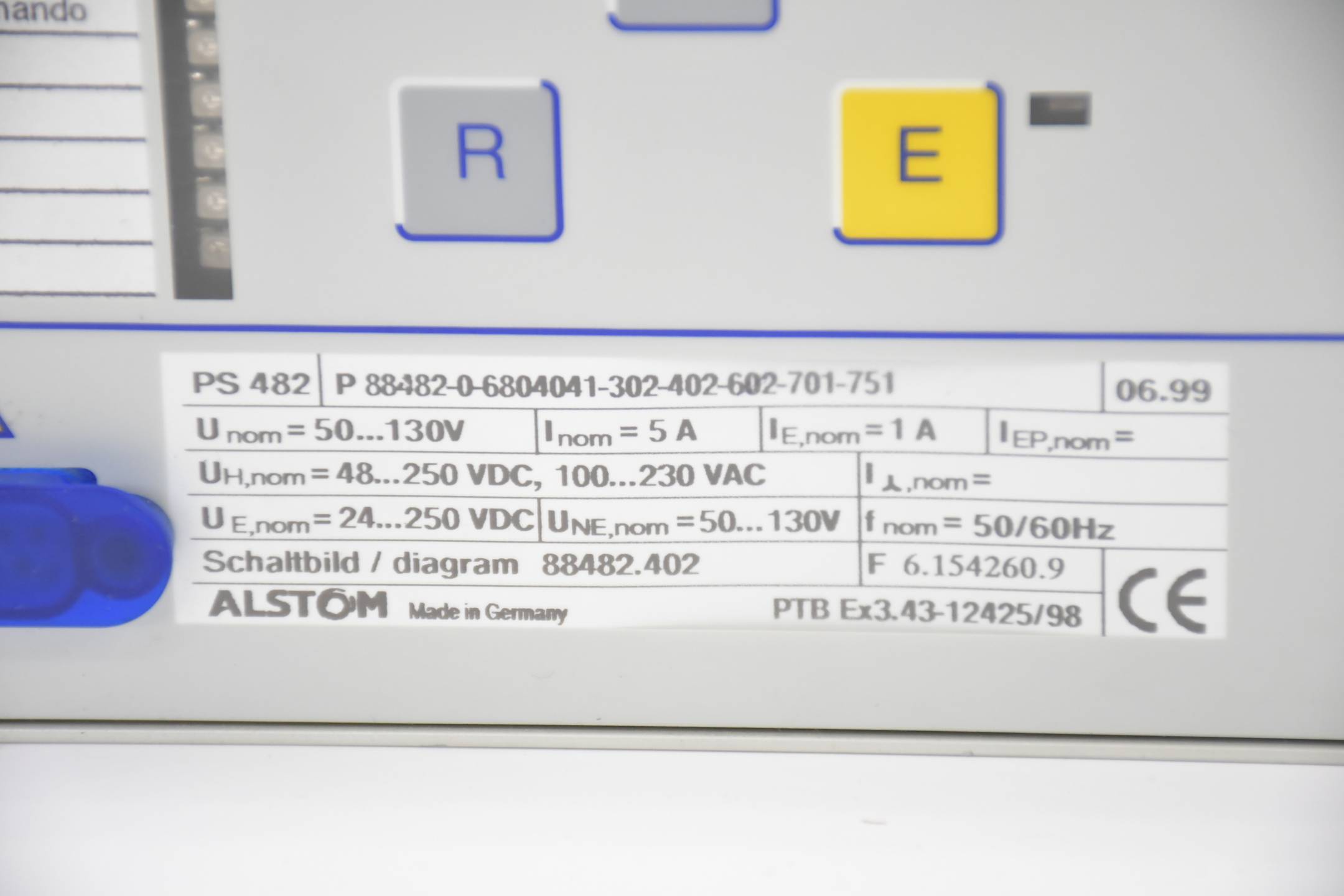 Alstom Regler PS482 P 88482-0-6804041-302-402-602-701-751