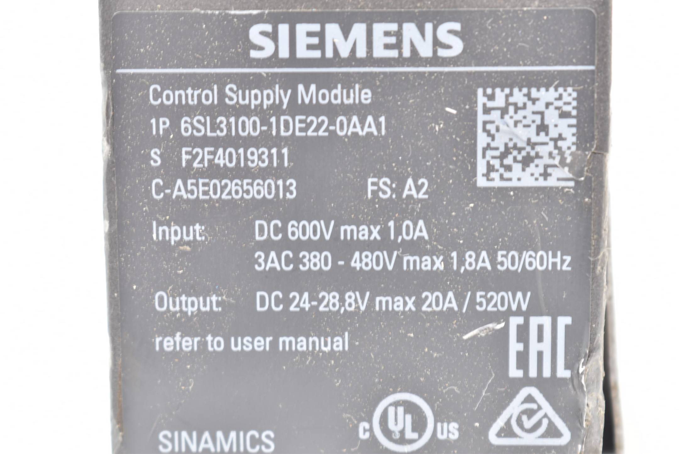 DEFEKT Siemens Frequenzumrichter 6SL3100-1DE22-0AA1 ( 6SL3 100-1DE22-0AA1 )
