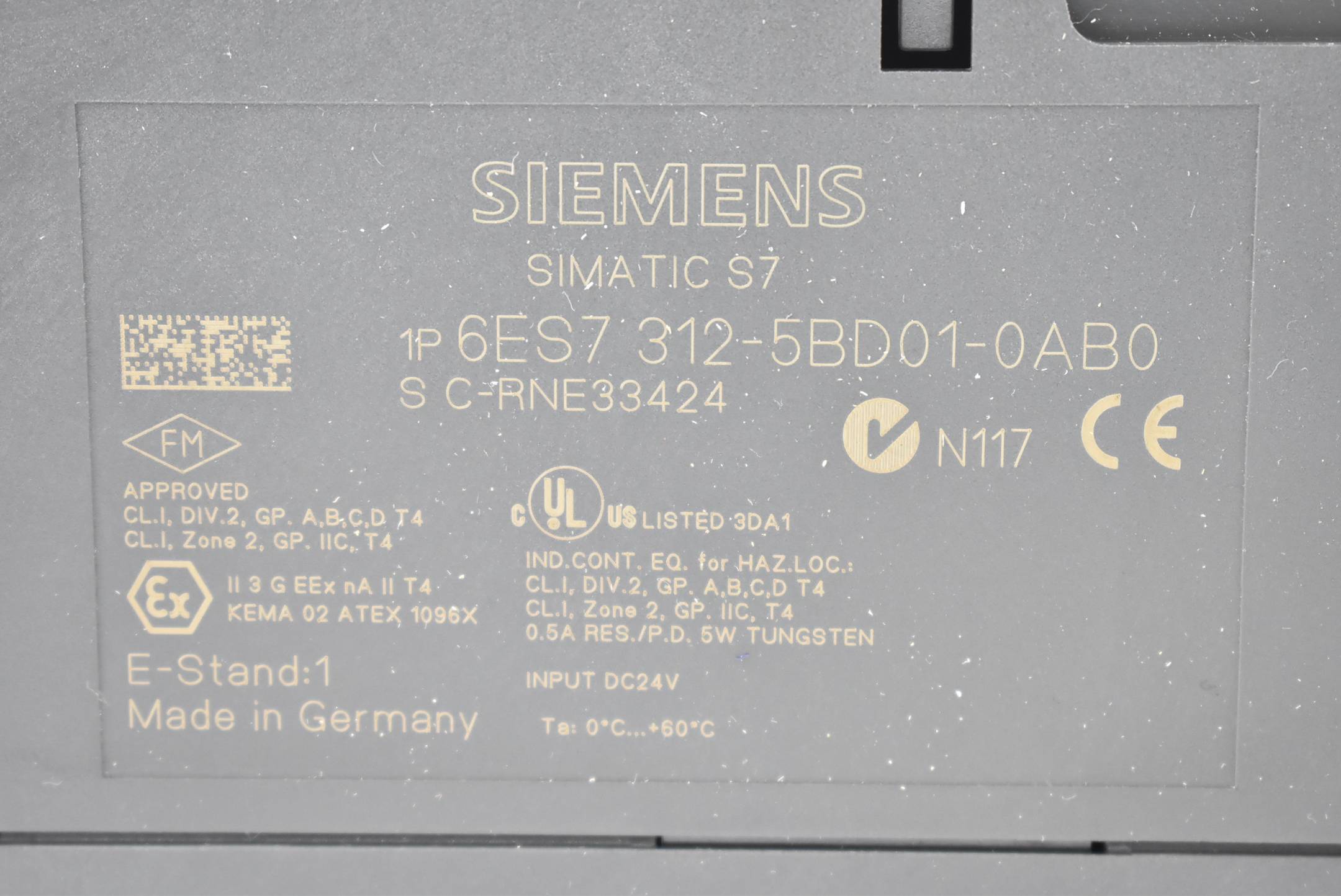 Siemens Simatic S7-300 CPU 312C 6ES7312-5BD01-0AB0 ( 6ES7 312-5BD01-0AB0 )