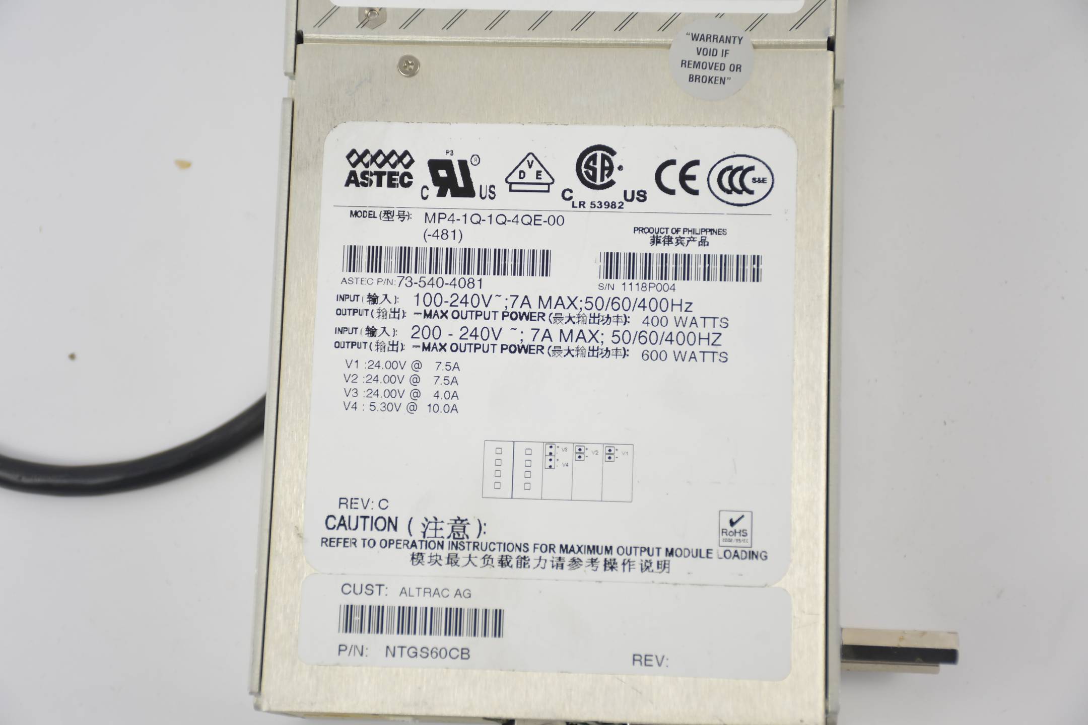 Astec Netzteil MP4-1Q-1Q-4QE-00