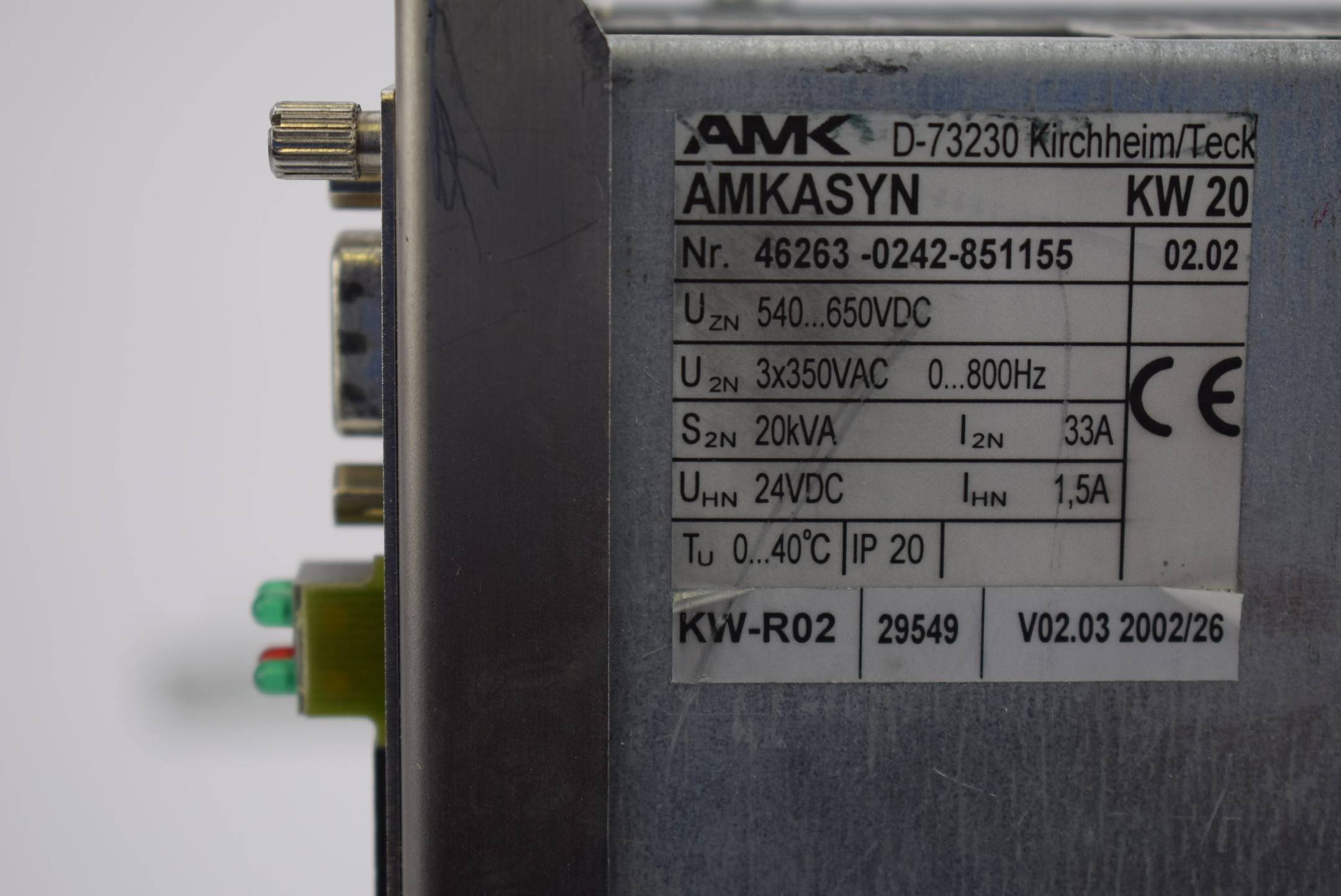 AMK Amkasyn Servoumrichter KW20 ( KW 20 ) inkl. Regelkarte