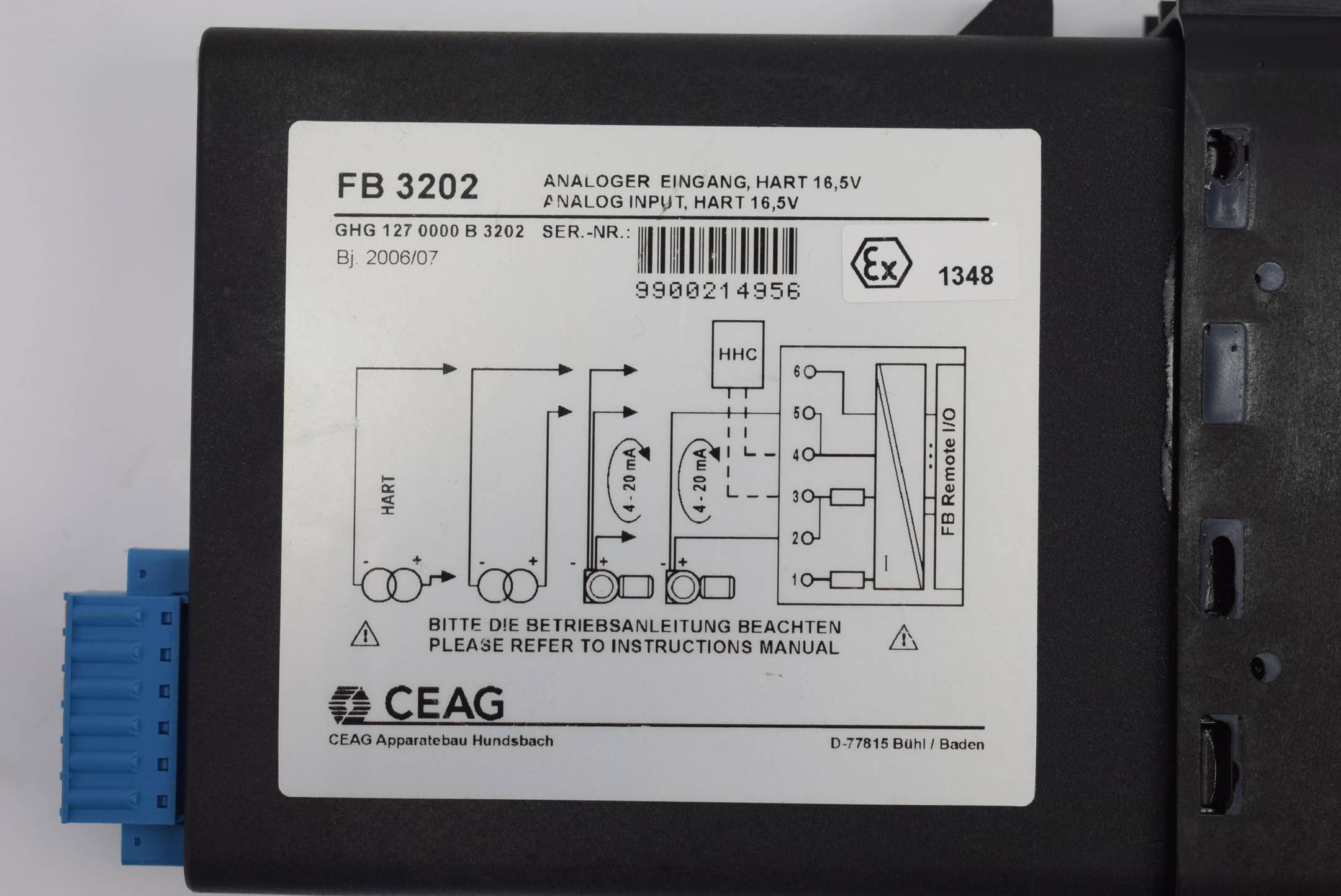 Ceag Analoger Eingang HART 16,5 V FB 3202 ( FB3202 )