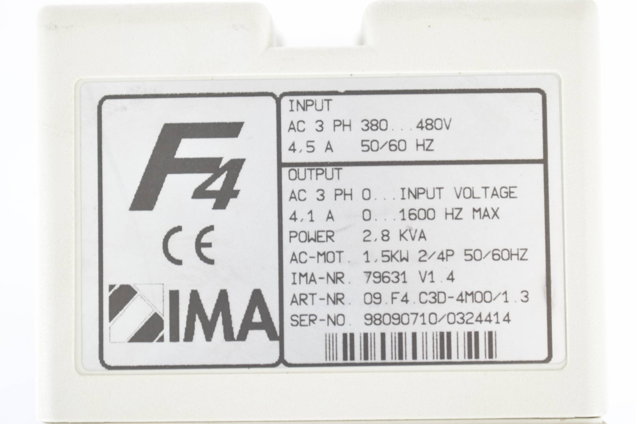 KEB combivert F4 Frequenzumrichter 09.F4.C3D-4M00/1.3 ( 09F4C3D ) inkl. Panel